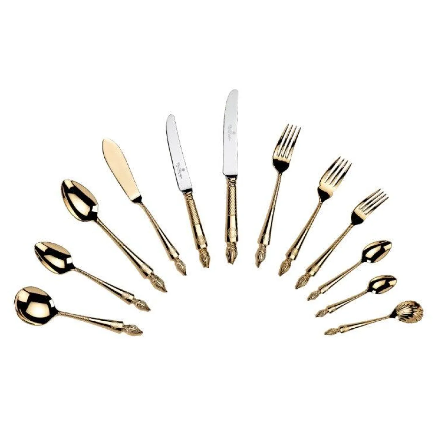 Arthur Price Clive Christian Empire Flame All Gold Caviar Spoon
