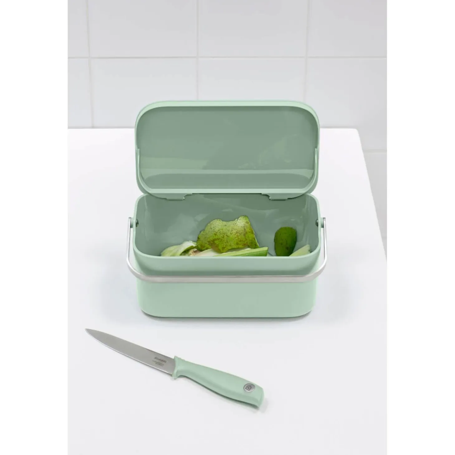 Brabantia SinkSide 1.8 Litre Food Waste Caddy - Jade Green