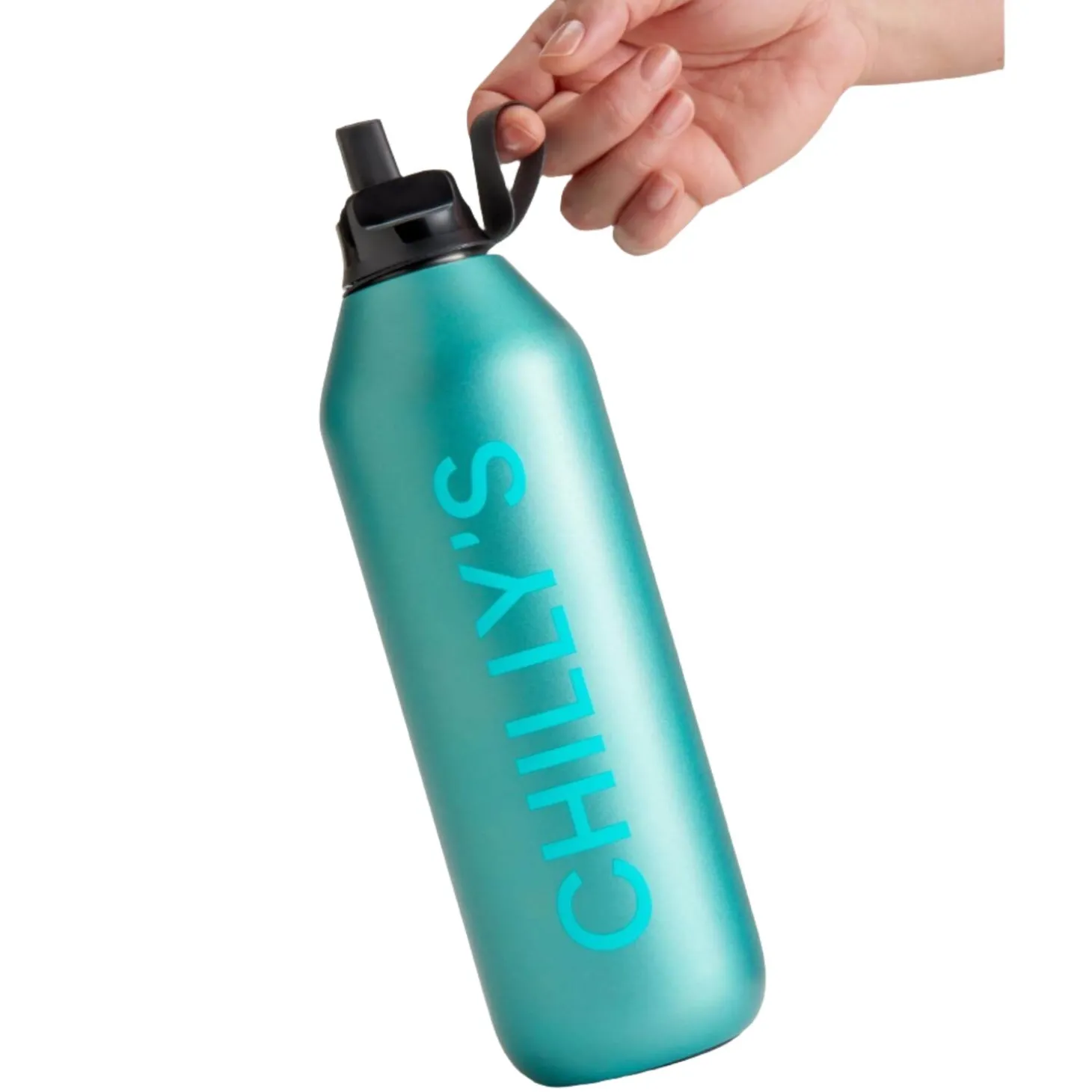 Chilly's Series 2 1-Litre Flip Reusable Water Bottle - Matte Metallic Atlantis