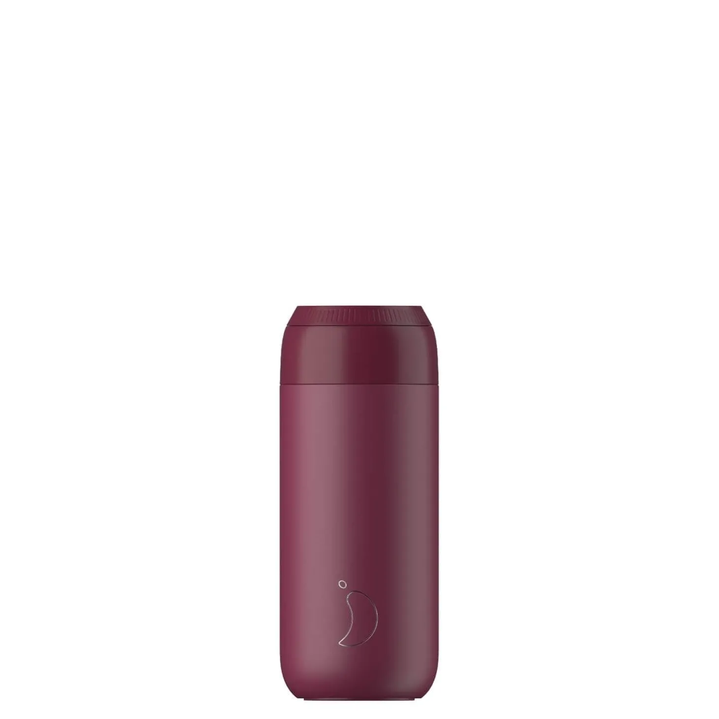 Chilly's Series 2 1 Litre Reusable Water Bottle & 50cl Coffee Cup Set - Plum Red