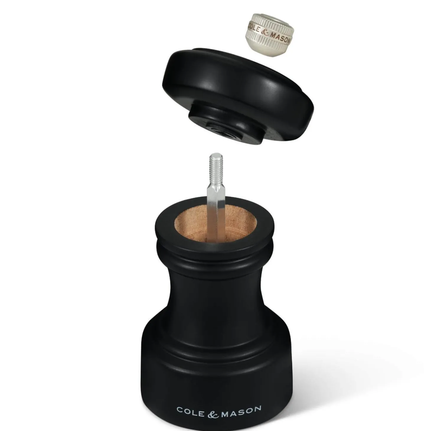 Cole & Mason Hoxton 10.4cm Beech Wood Salt Mill - Black