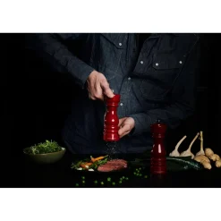 Cole & Mason London 18cm Beech Wood Salt Mill - Gloss Red