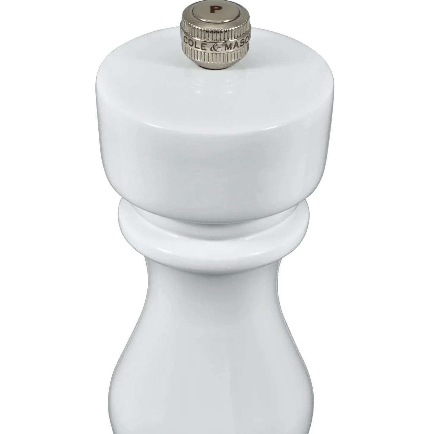 Cole & Mason London 18cm Beech Wood Pepper Mill - Gloss White