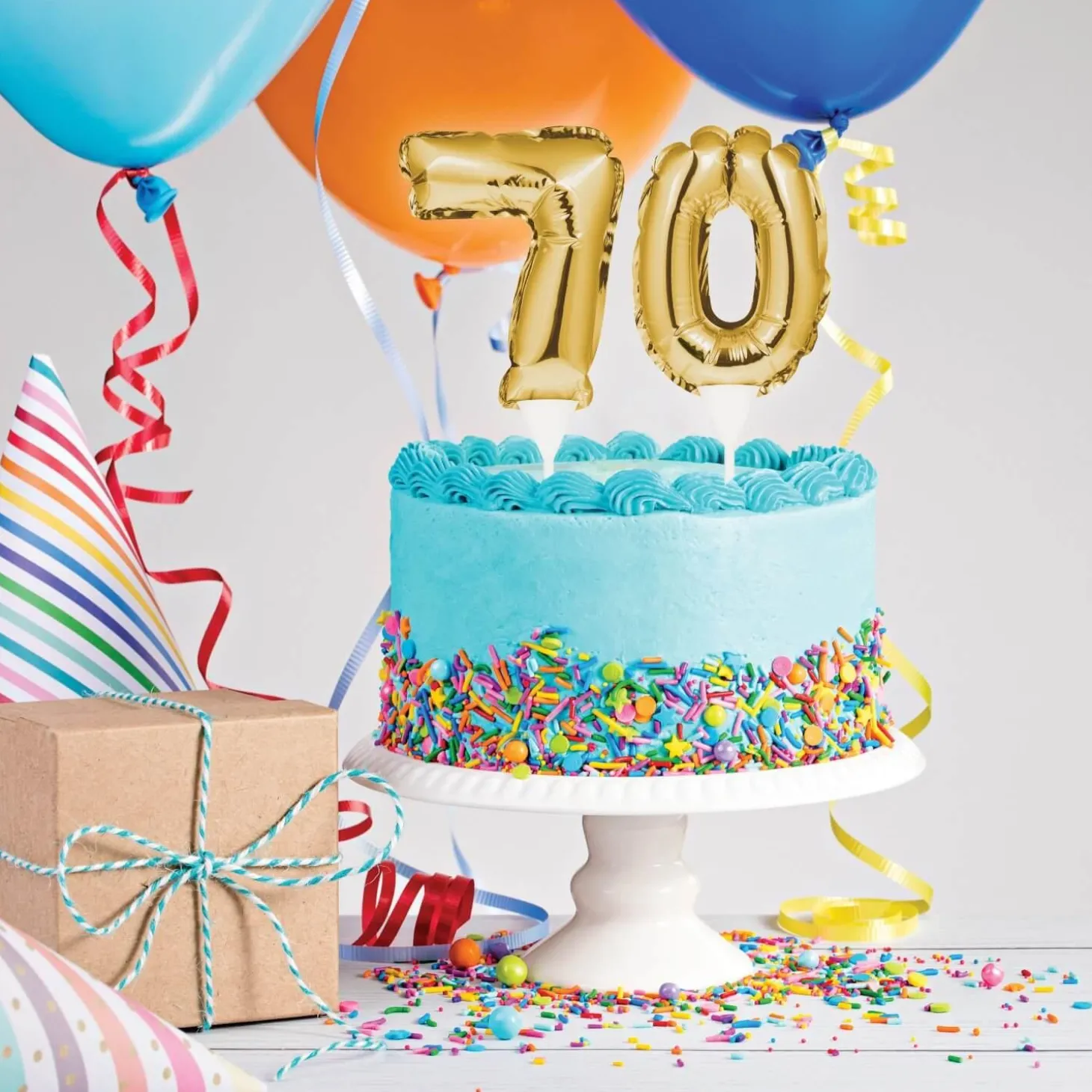 Creative Party No. 8 Self-Inflating Mini Balloon Cake Topper - Gold