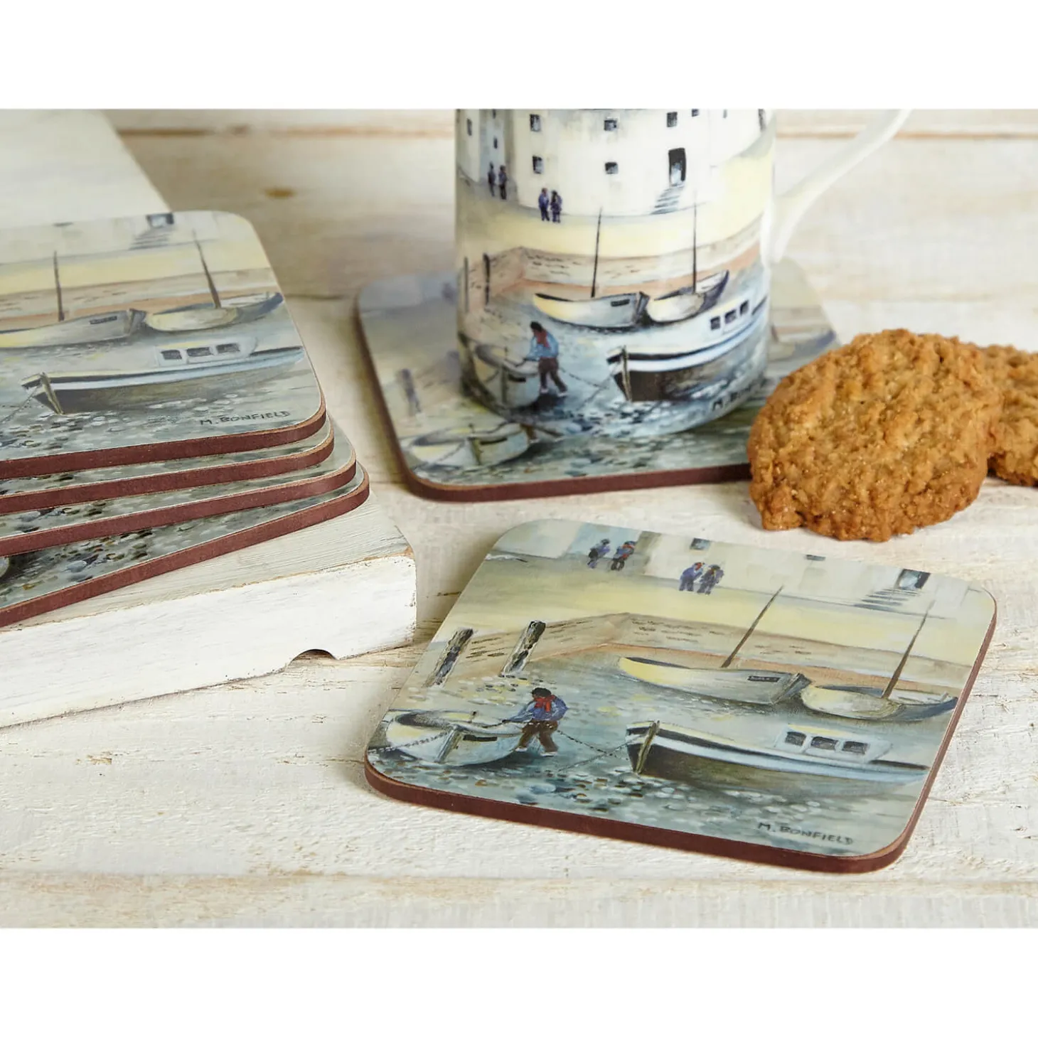 Creative Tops Set Of 6 Premium Coasters - Cornish Harbour