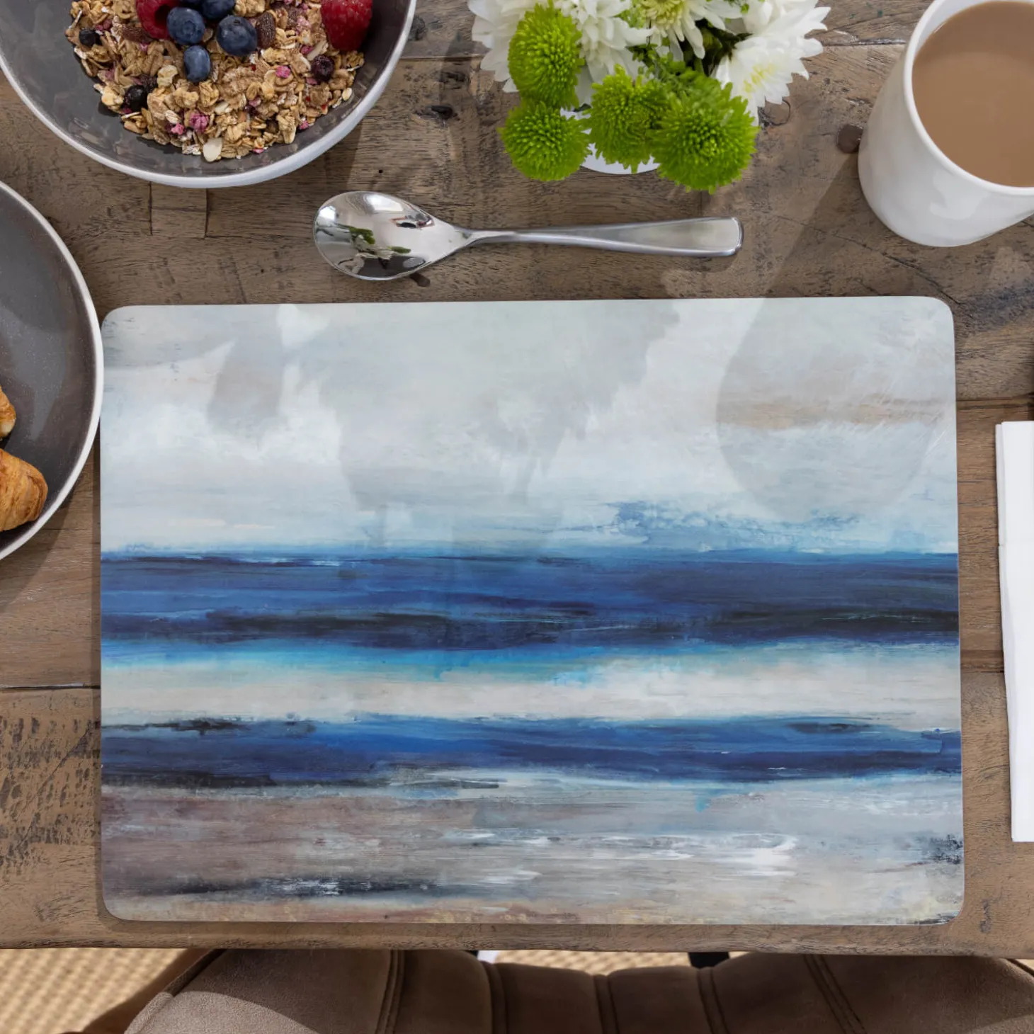 Creative Tops Set Of 4 Premium Placemats - Blue Abstract