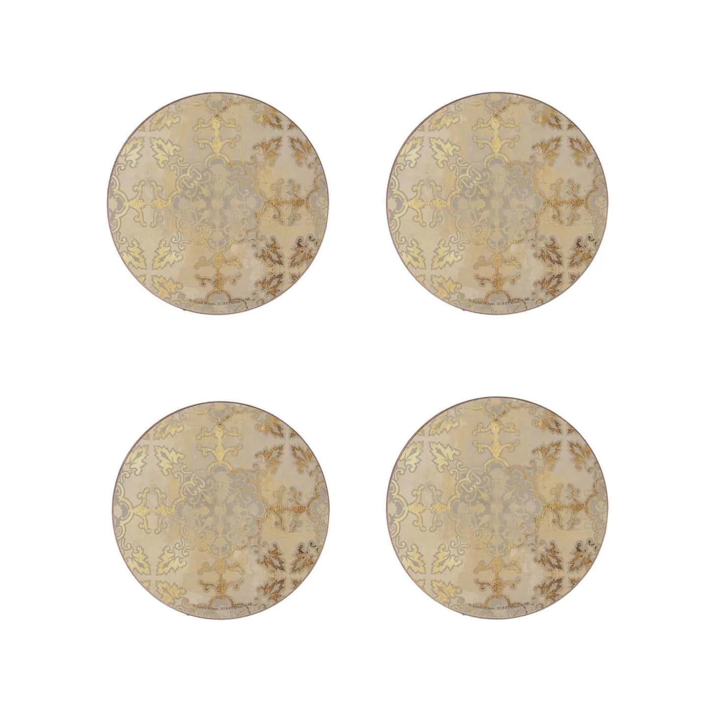 Creative Tops Set Of 4 Premium Round Coasters - Gold Impressions