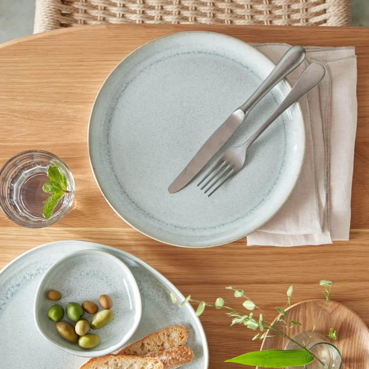 Denby Kiln 12 Piece Dinnerware Set - Green