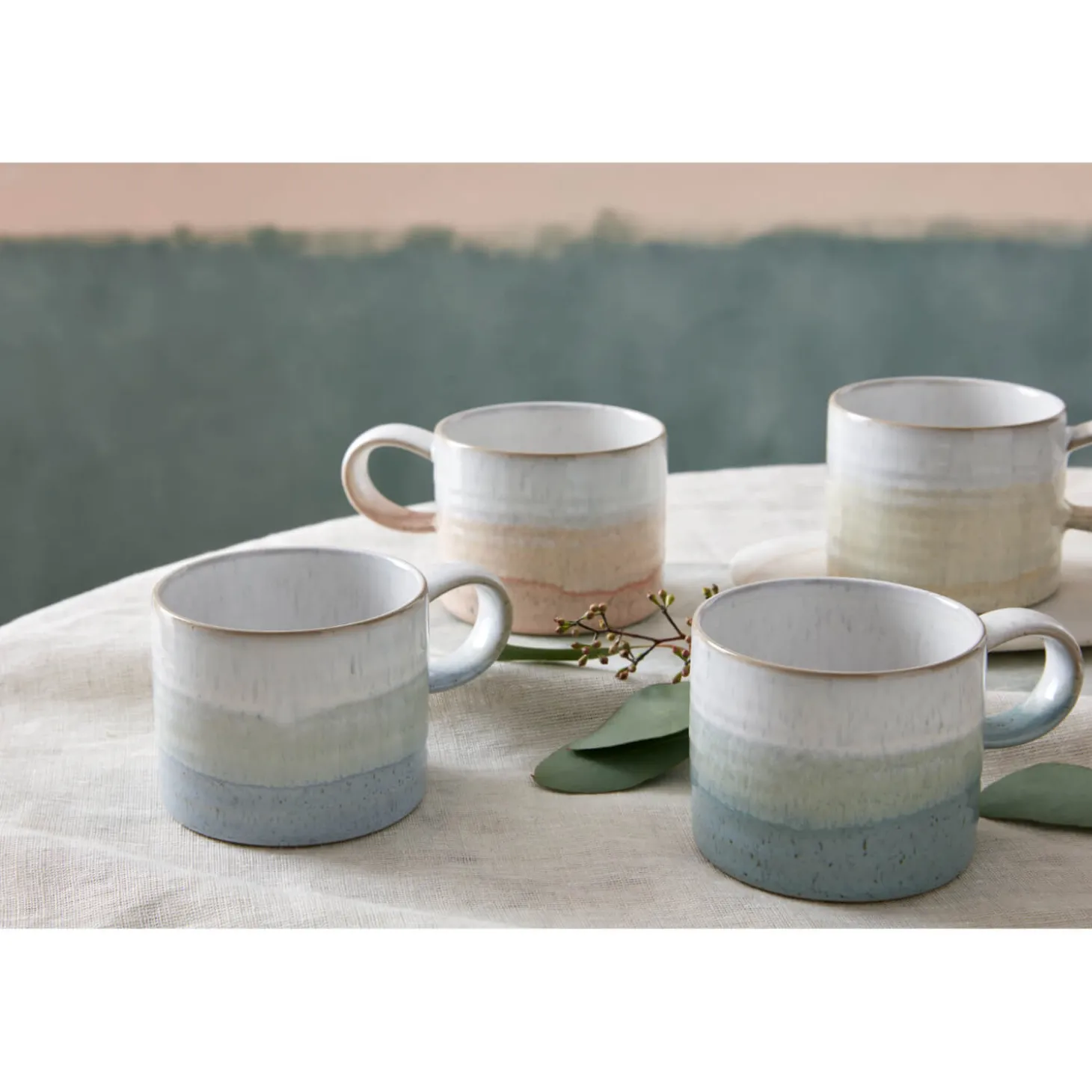 Denby Stoneware Kiln Accents 295ml Small Ridged Mug - Light Blue