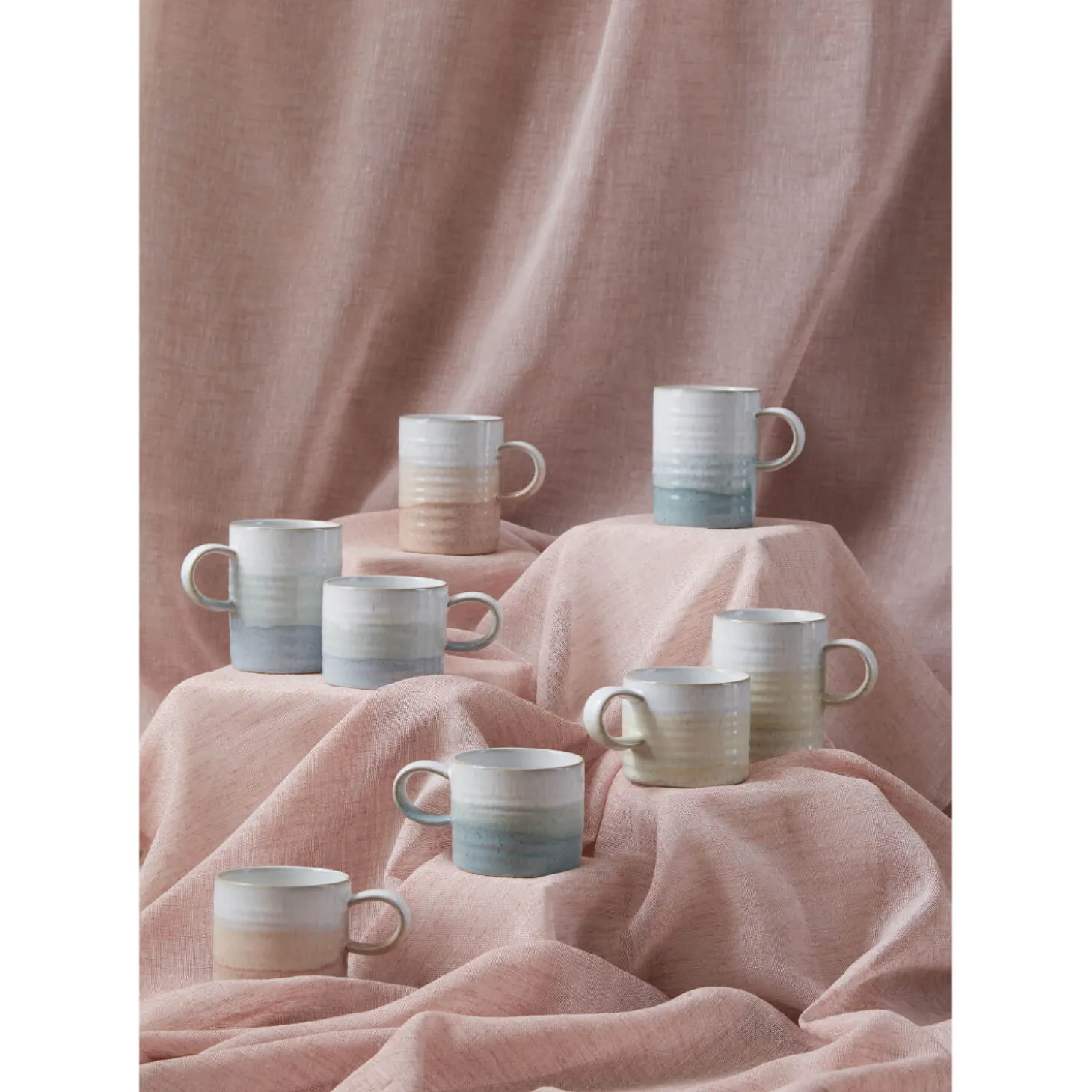 Denby Stoneware Kiln Accents 370ml Ridged Mug - Light Blue