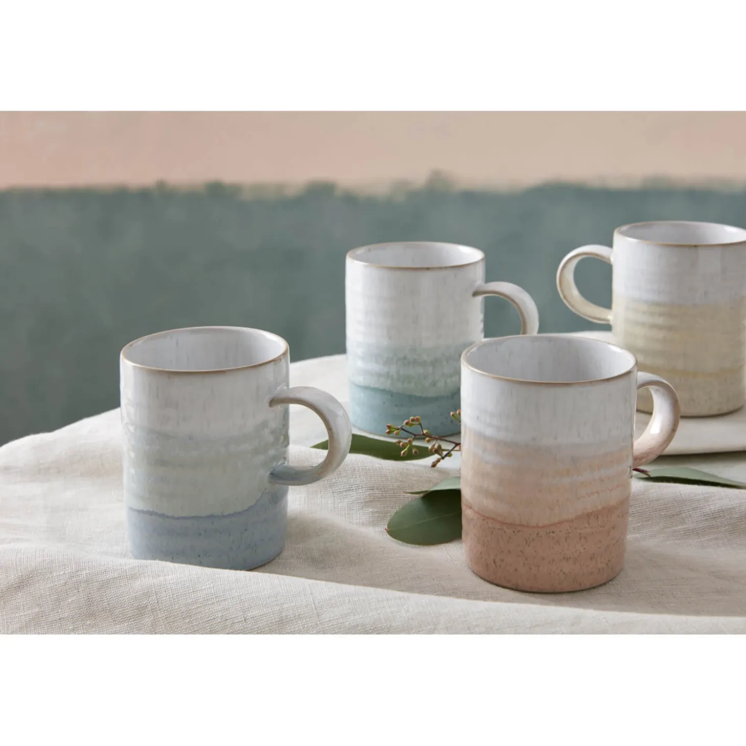 Denby Stoneware Kiln Accents 370ml Ridged Mug - Light Blue
