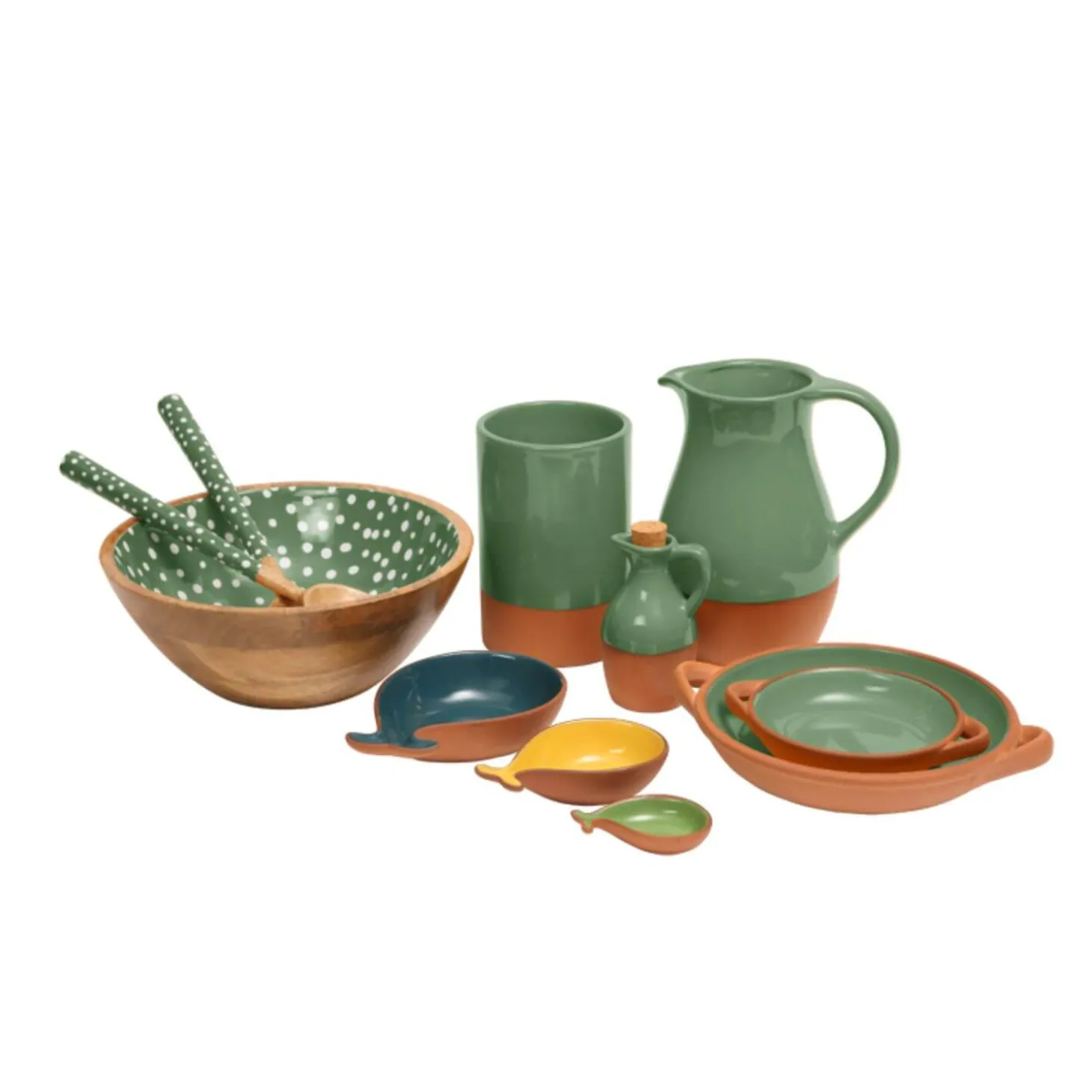 Dexam Sintra Large Glazed Terracotta Tapas Dish - Green