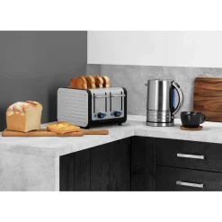 Dualit Architect 1.5 Litre Jug Kettle & 4 Slot Toaster Set - Black & Brushed Stainless Steel