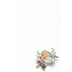 Eddingtons 100% Cotton Pack Of 2 Tea Towels - Christmas Robin