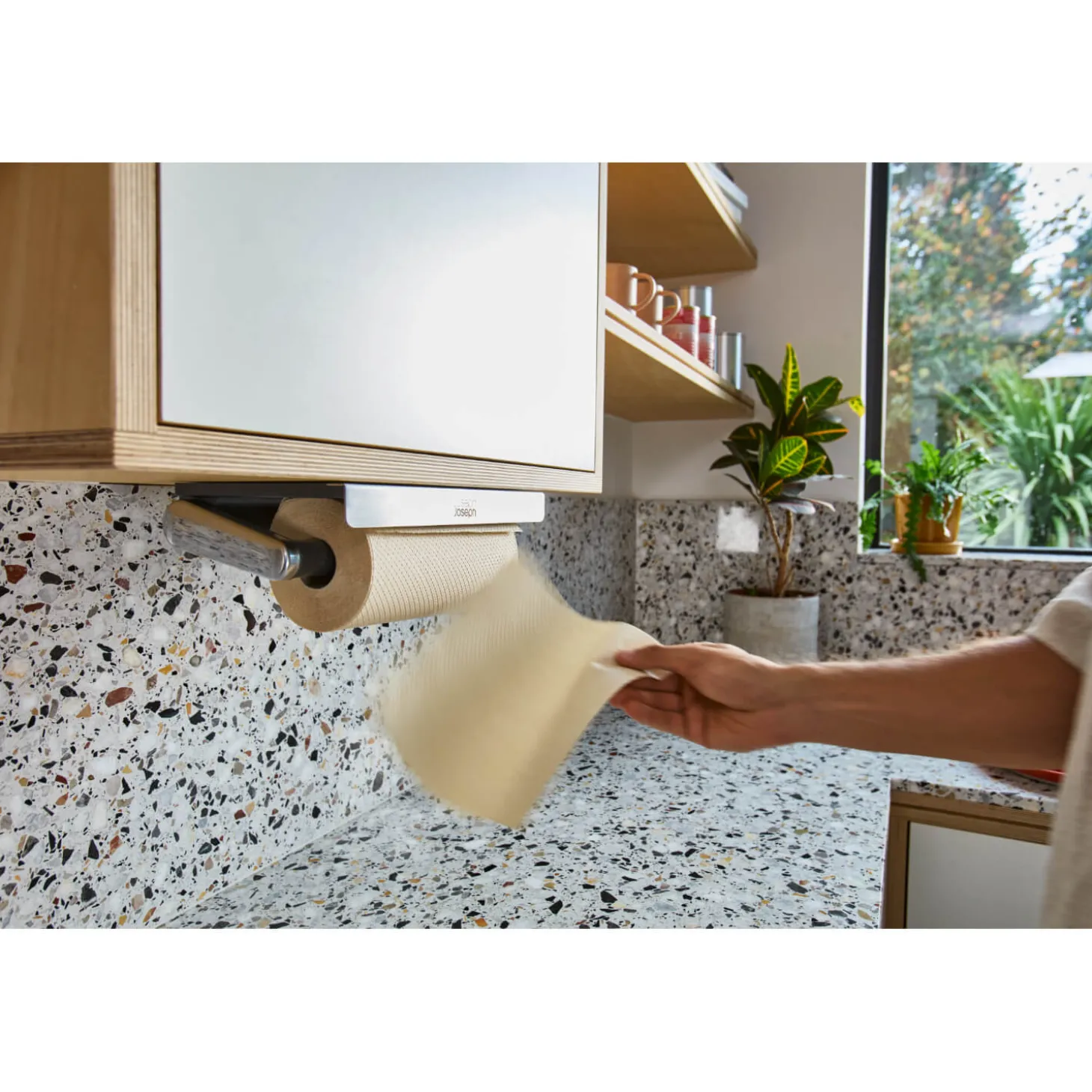 Joseph Joseph RollGrip Under-Shelf Stainless Steel Kitchen Roll Holder