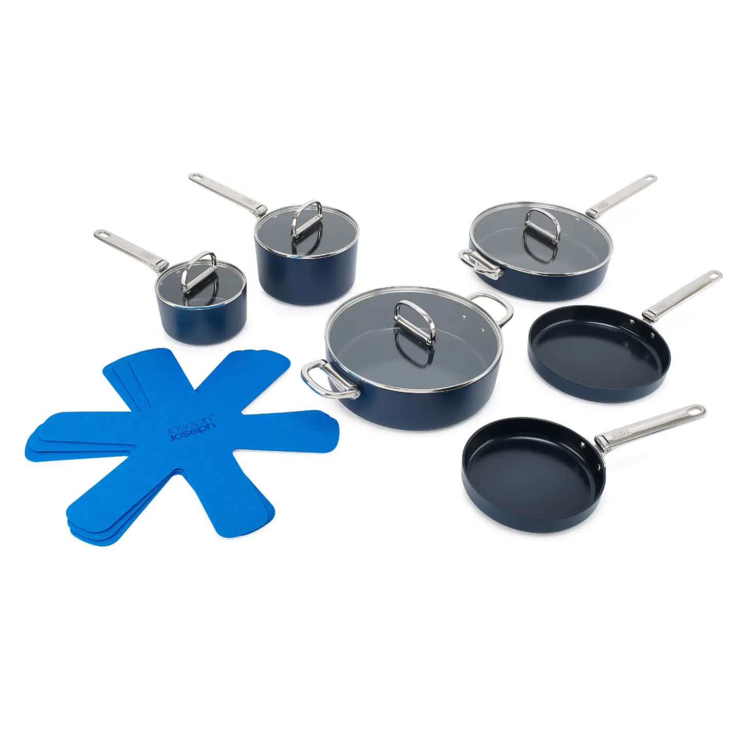 Joseph Joseph Space 6-Piece Non-Stick Folding Handle Cookware Set - Midnight Blue