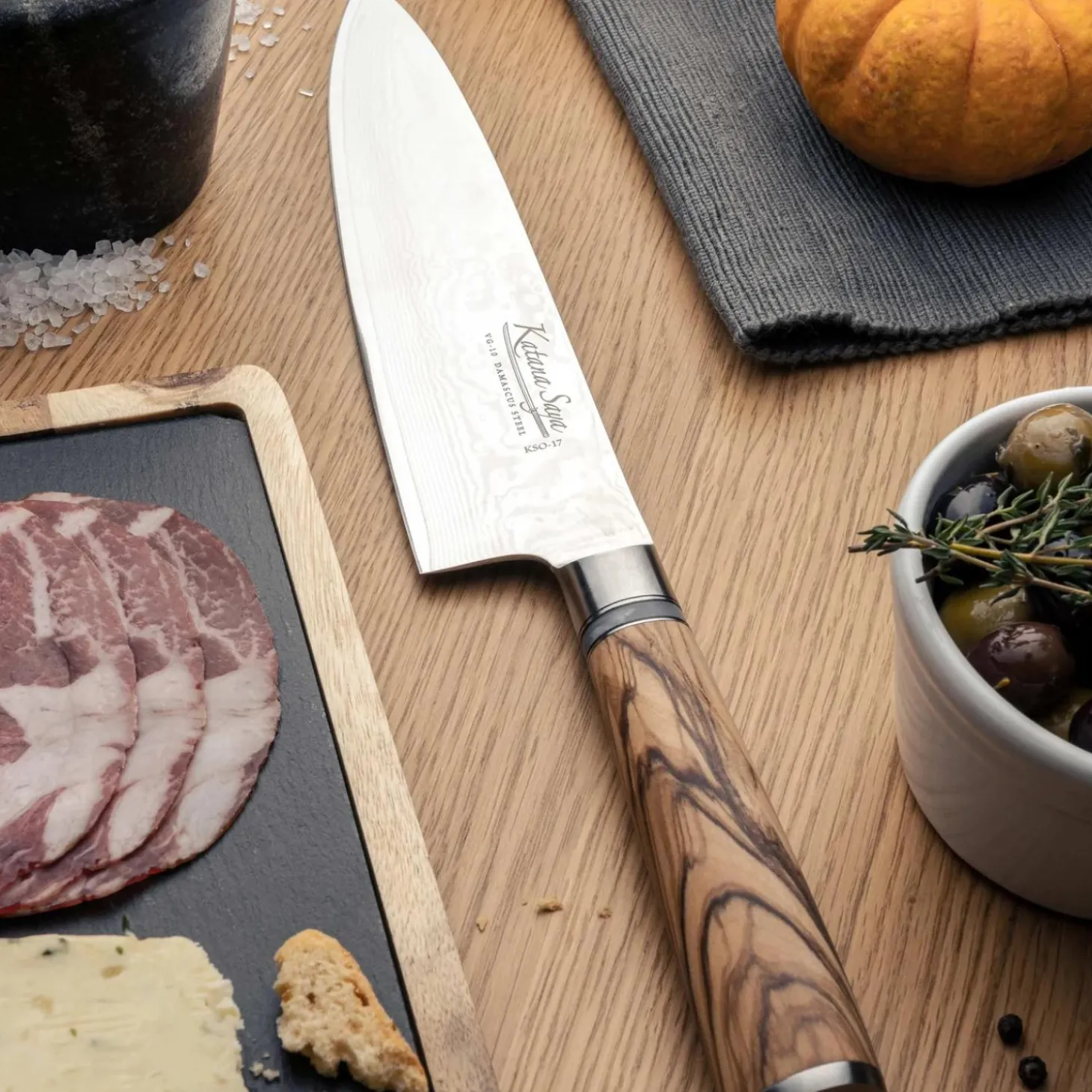 Katana Saya Olivewood 20cm Chef's Knife
