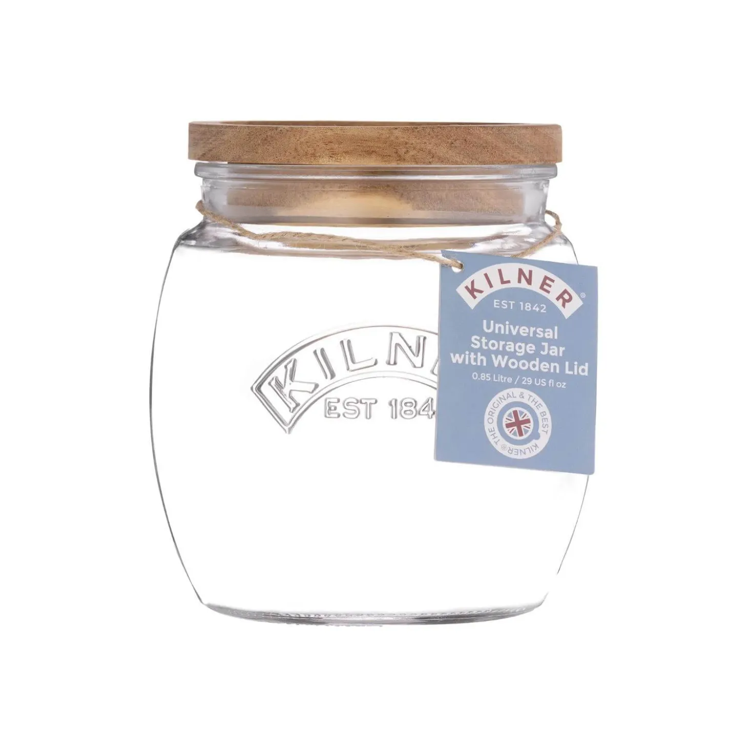 Kilner 850ml Universal Glass Jar with Acacia Lid