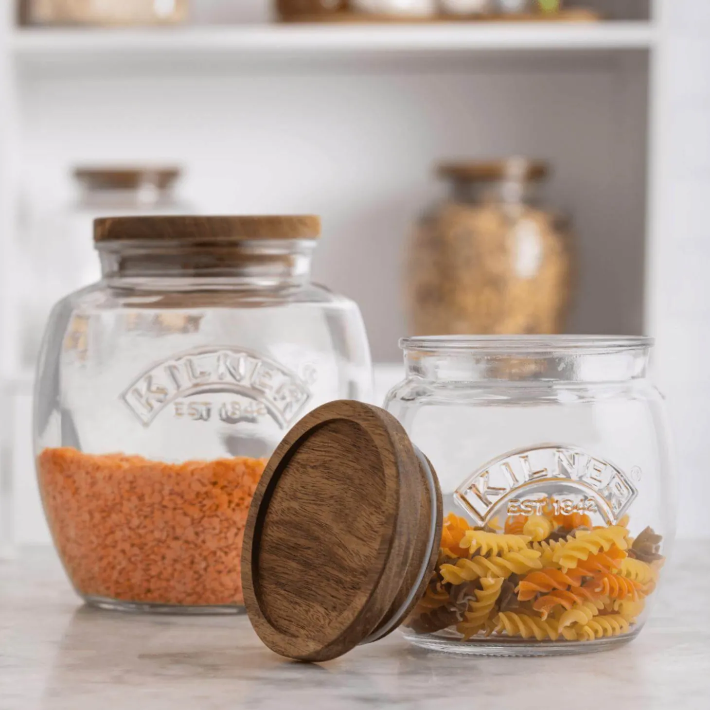Kilner 850ml Universal Glass Jar with Acacia Lid