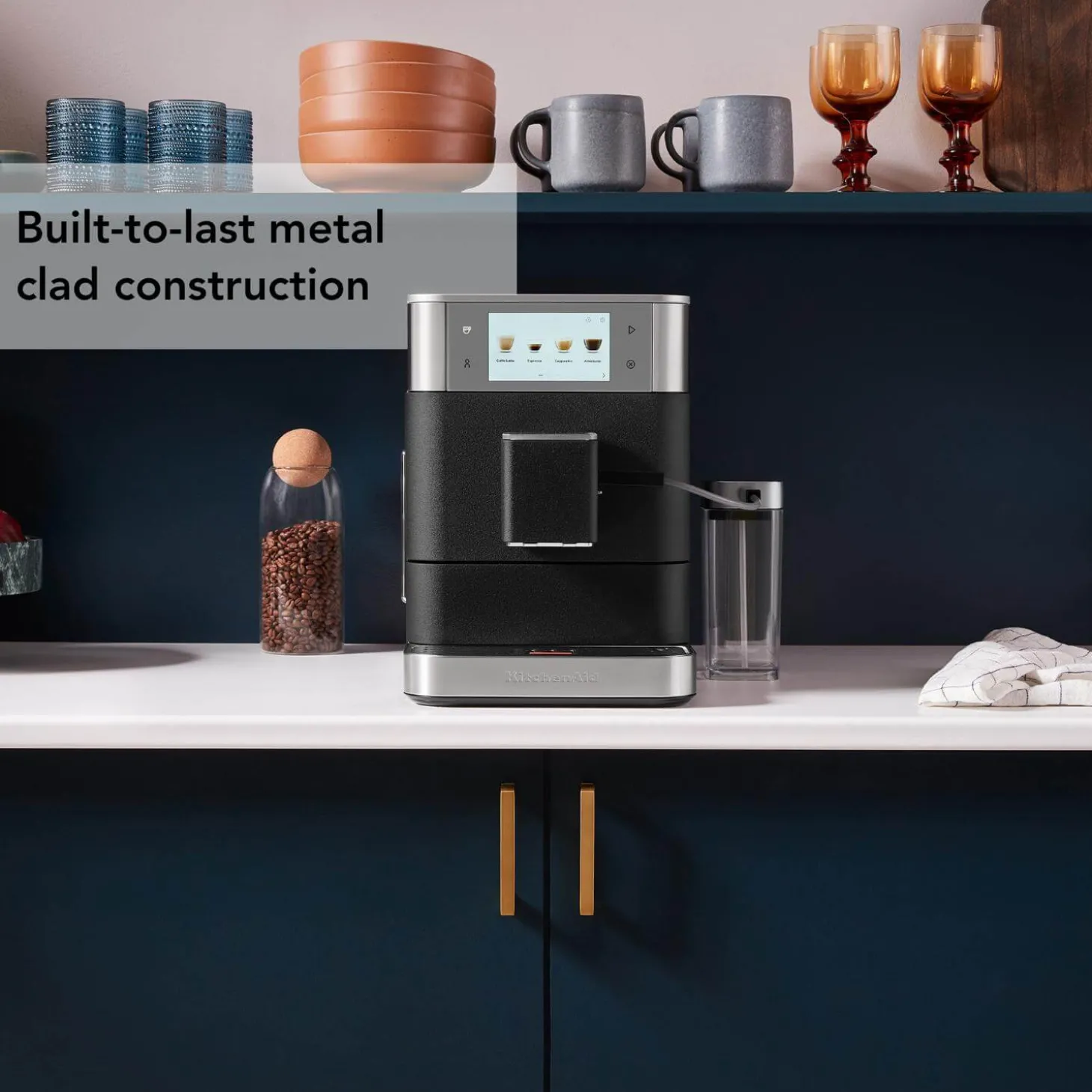 KitchenAid 5KES8558BBK Fully Automatic KF8 Espresso Coffee Machine - Cast Iron Black