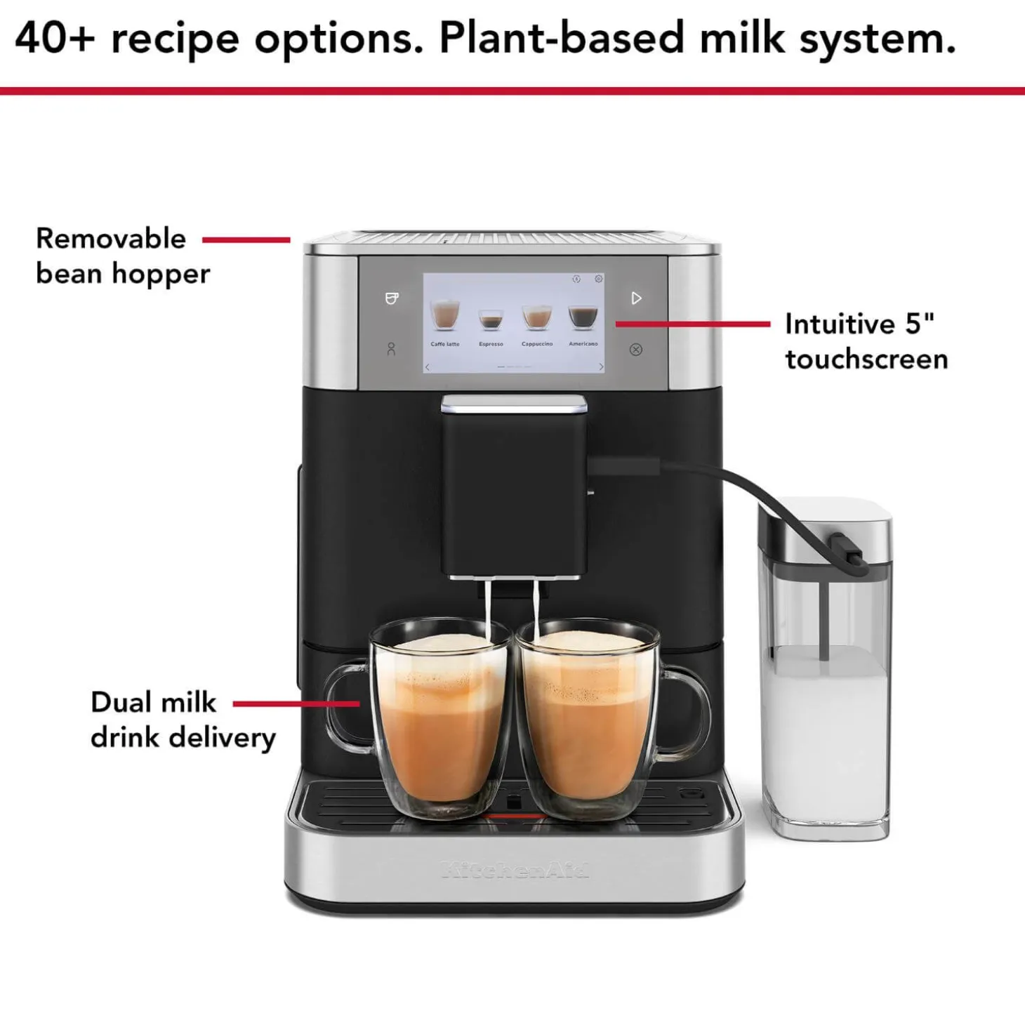 KitchenAid 5KES8558BBK Fully Automatic KF8 Espresso Coffee Machine - Cast Iron Black