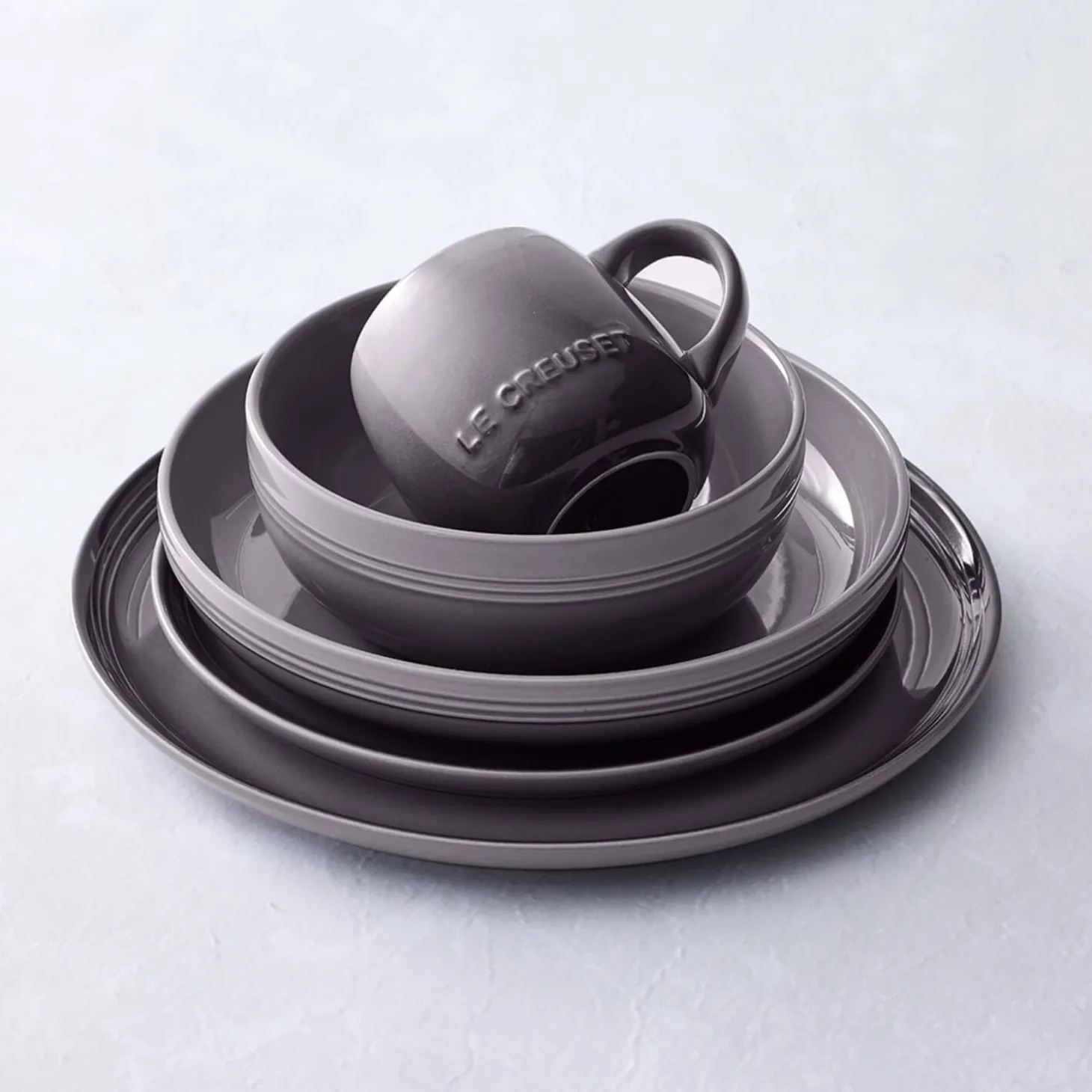 Le Creuset 22cm Stoneware Coupe Side Plate - Flint