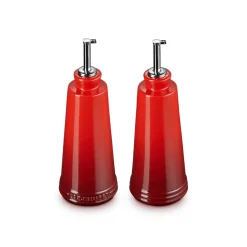 Le Creuset 300ml Stoneware Oil & Vinegar Set - Cerise