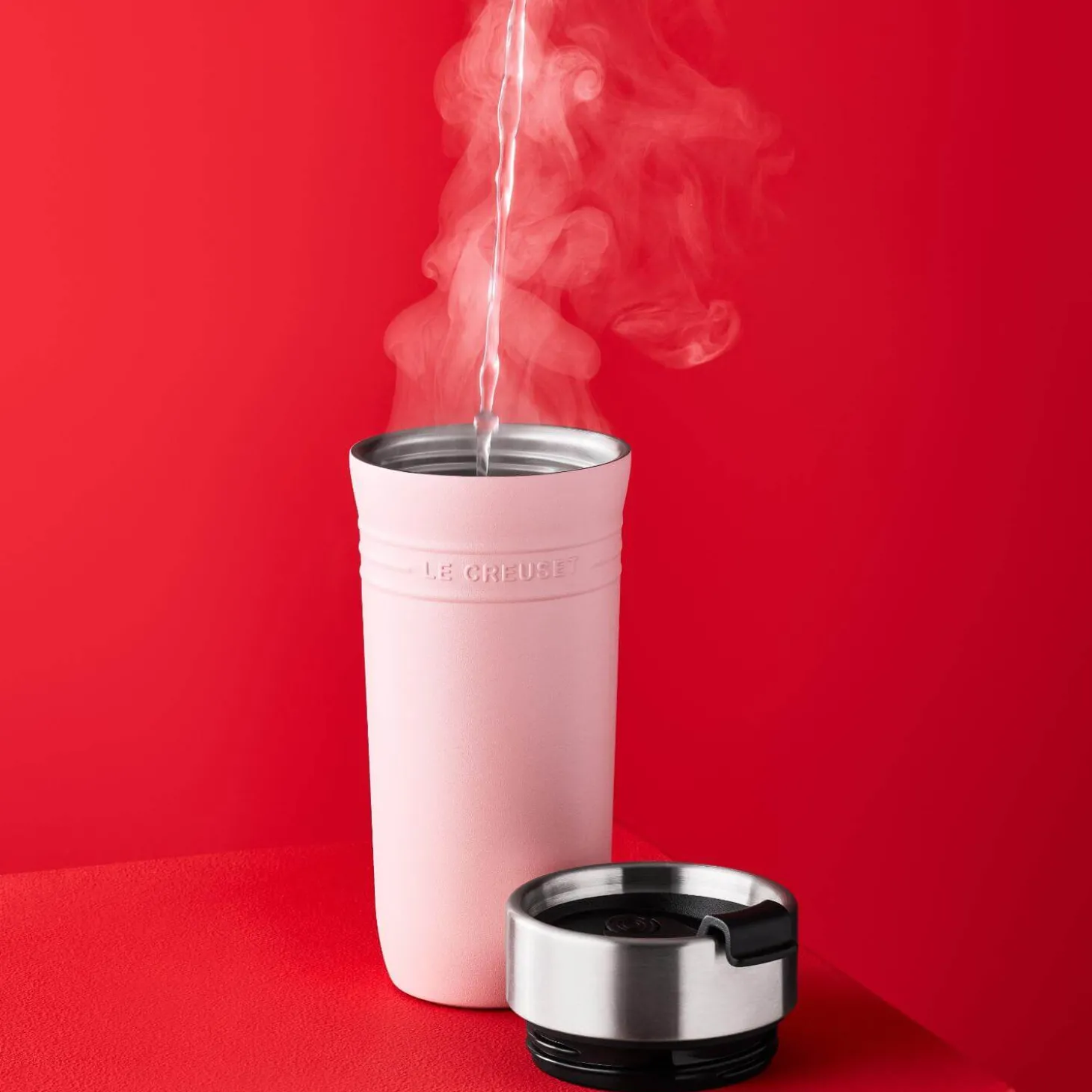 Le Creuset 'On The Go' 350ml Insulated Travel Mug - Shell Pink