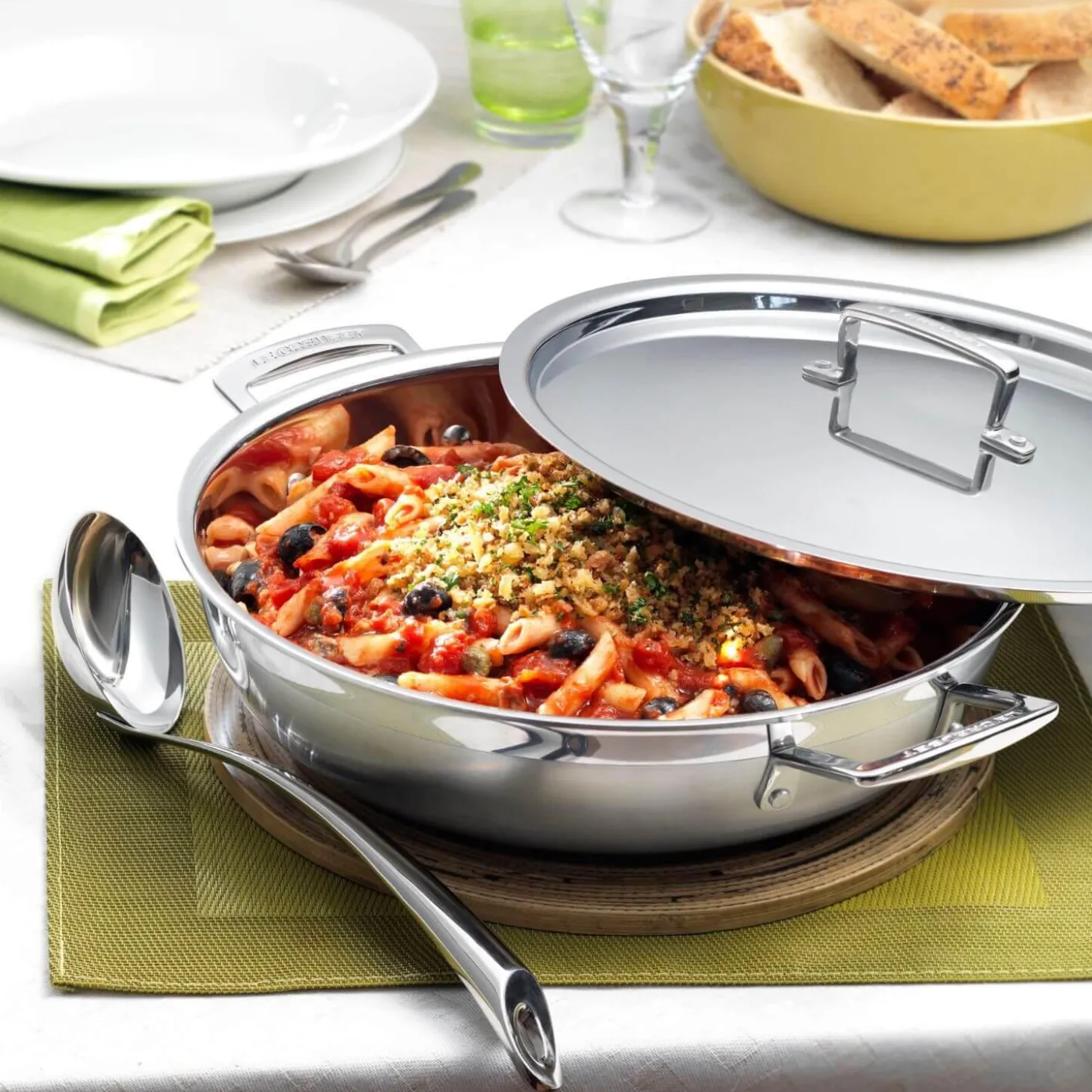 Le Creuset 3-Ply Stainless Steel Shallow Casserole - 24cm