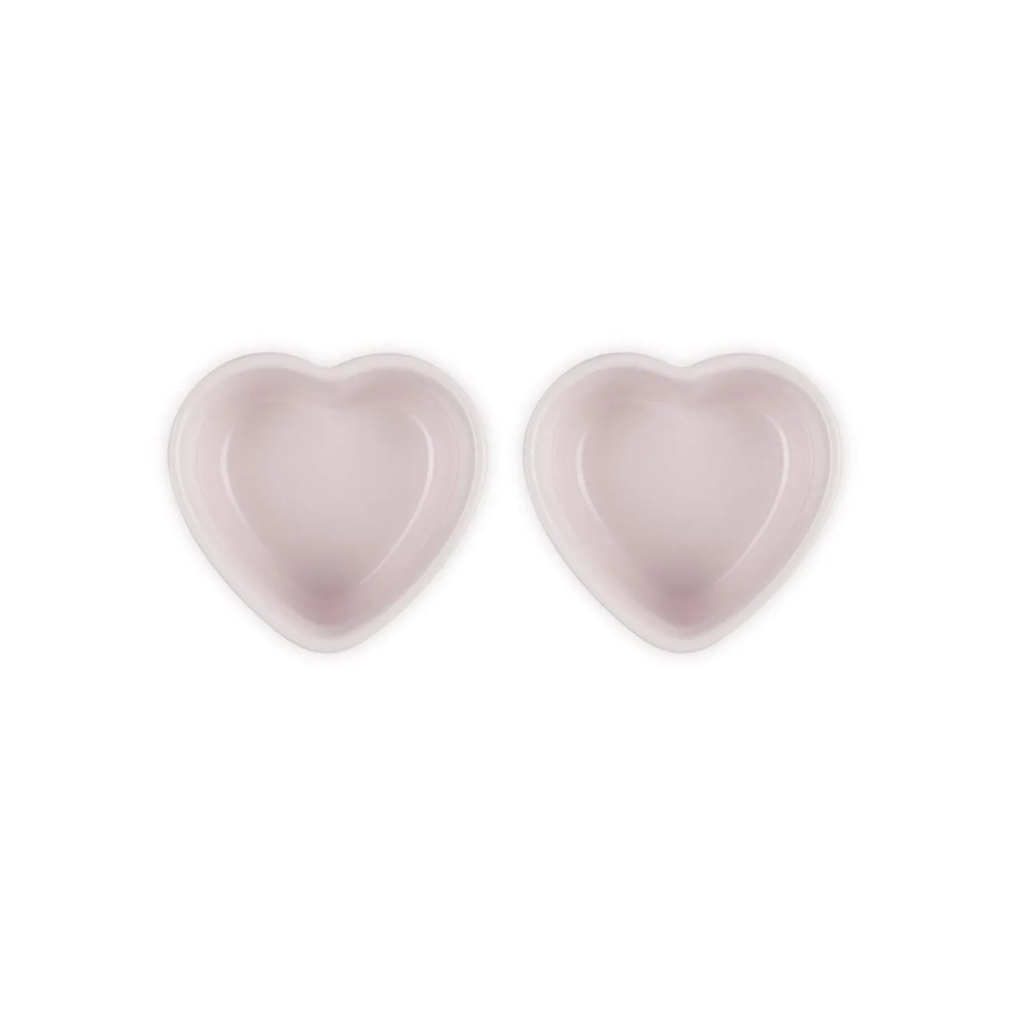 Le Creuset Set of 2 Heart Stoneware Ramekins - Shell Pink