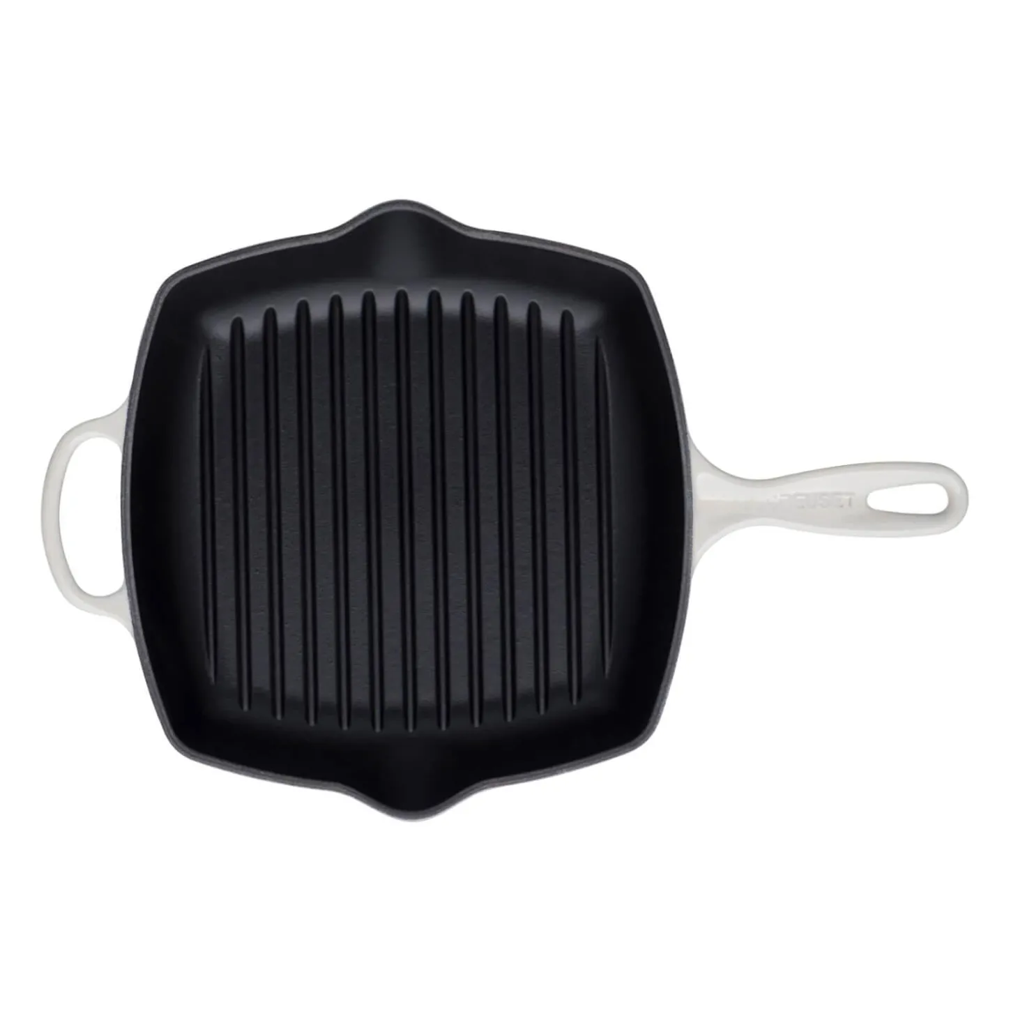 Le Creuset Signature Cast Iron 26cm Square Grillit - Meringue