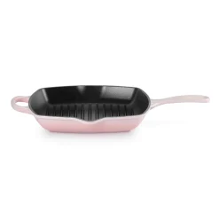 Le Creuset Signature Cast Iron 26cm Square Grillit - Shell Pink