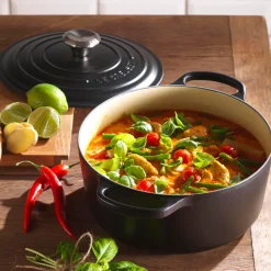 Le Creuset Signature Cast Iron 28cm Round Casserole - Satin Black
