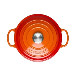 Le Creuset Signature Cast Iron 3 Piece Casserole & Heritage Stoneware Oven Dish Set - Volcanic