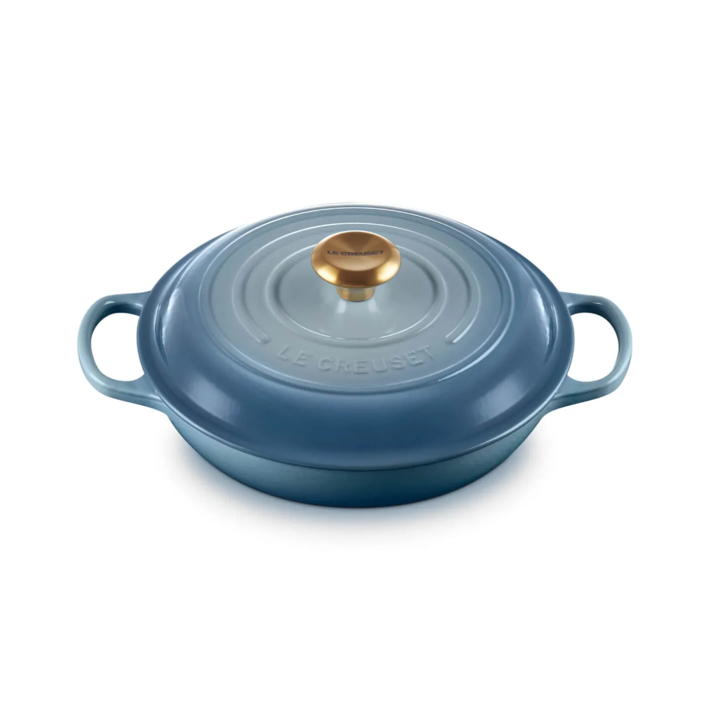 Le Creuset Signature Cast Iron 26cm Shallow Round Casserole - Chambray