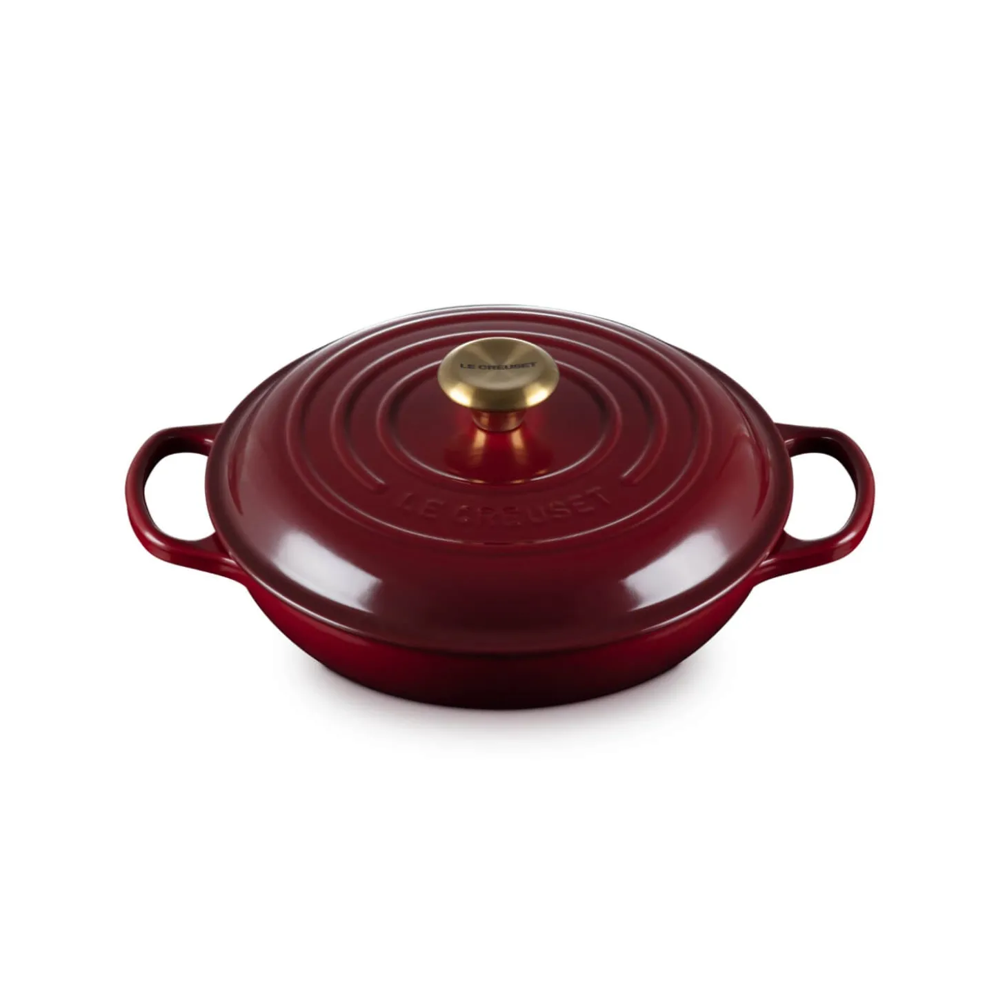 Le Creuset Signature Cast Iron 26cm Shallow Round Casserole - Garnet