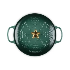 Le Creuset Signature Cast Iron 24cm Christmas Noel Casserole - Artichaut