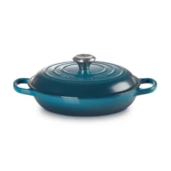 Le Creuset Signature Cast Iron 26cm Shallow Casserole - Deep Teal