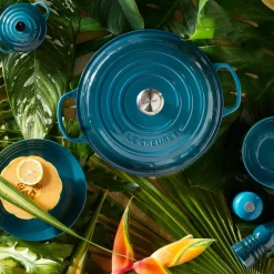 Le Creuset Signature Cast Iron 26cm Shallow Casserole - Deep Teal