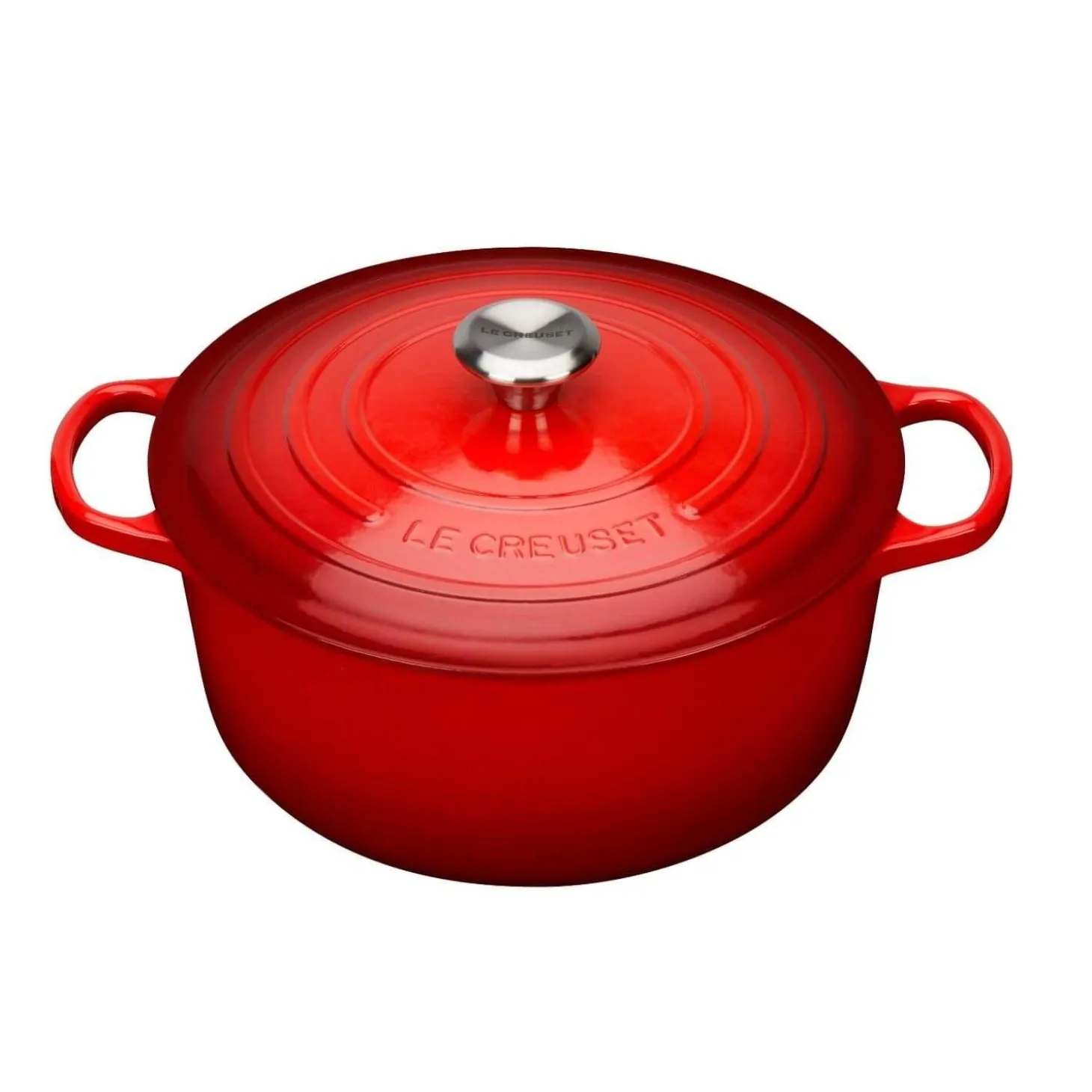 Le Creuset Signature Cast Iron 28cm Round Casserole - Cerise