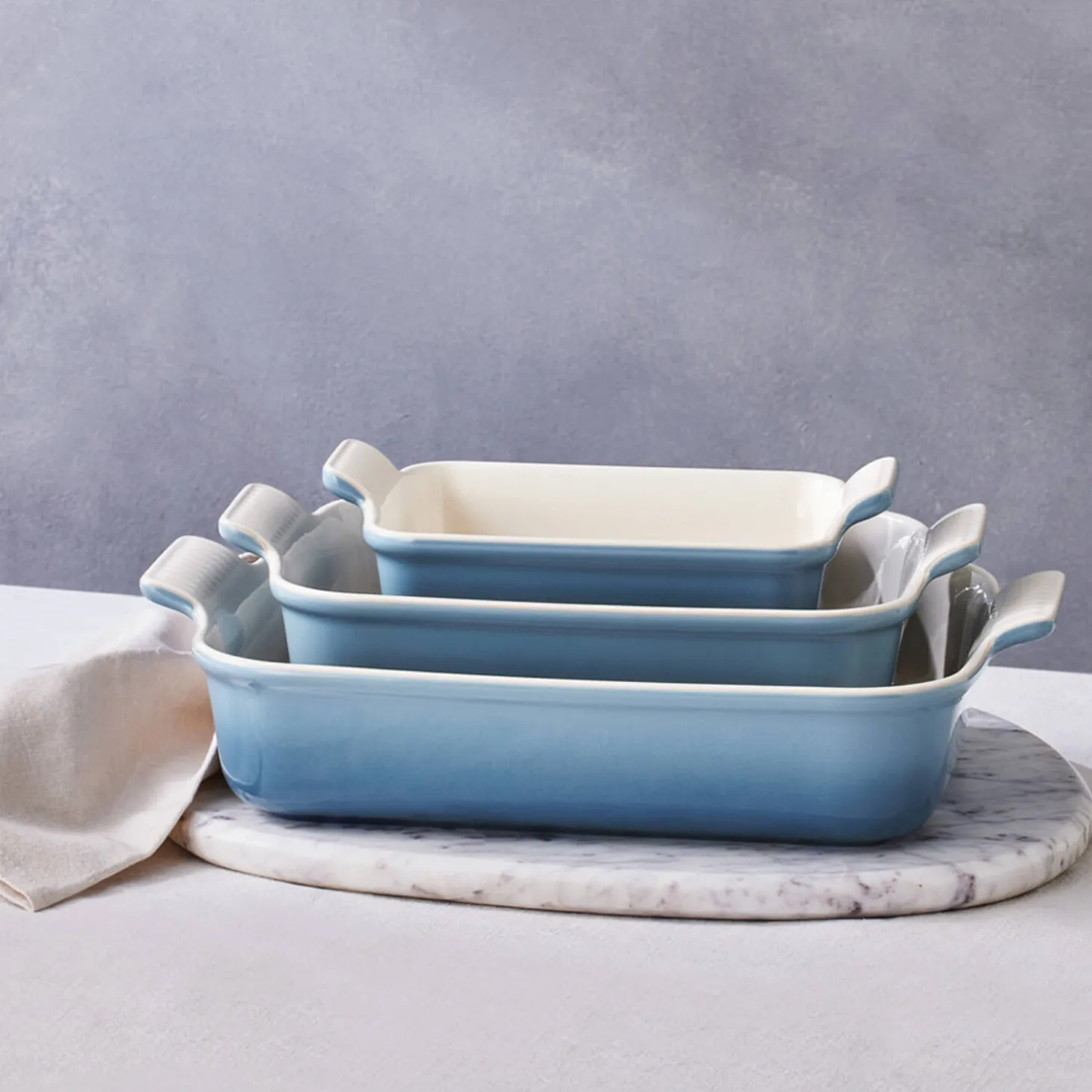 Le Creuset Stoneware Heritage 32cm Deep Rectangular Dish - Chambray