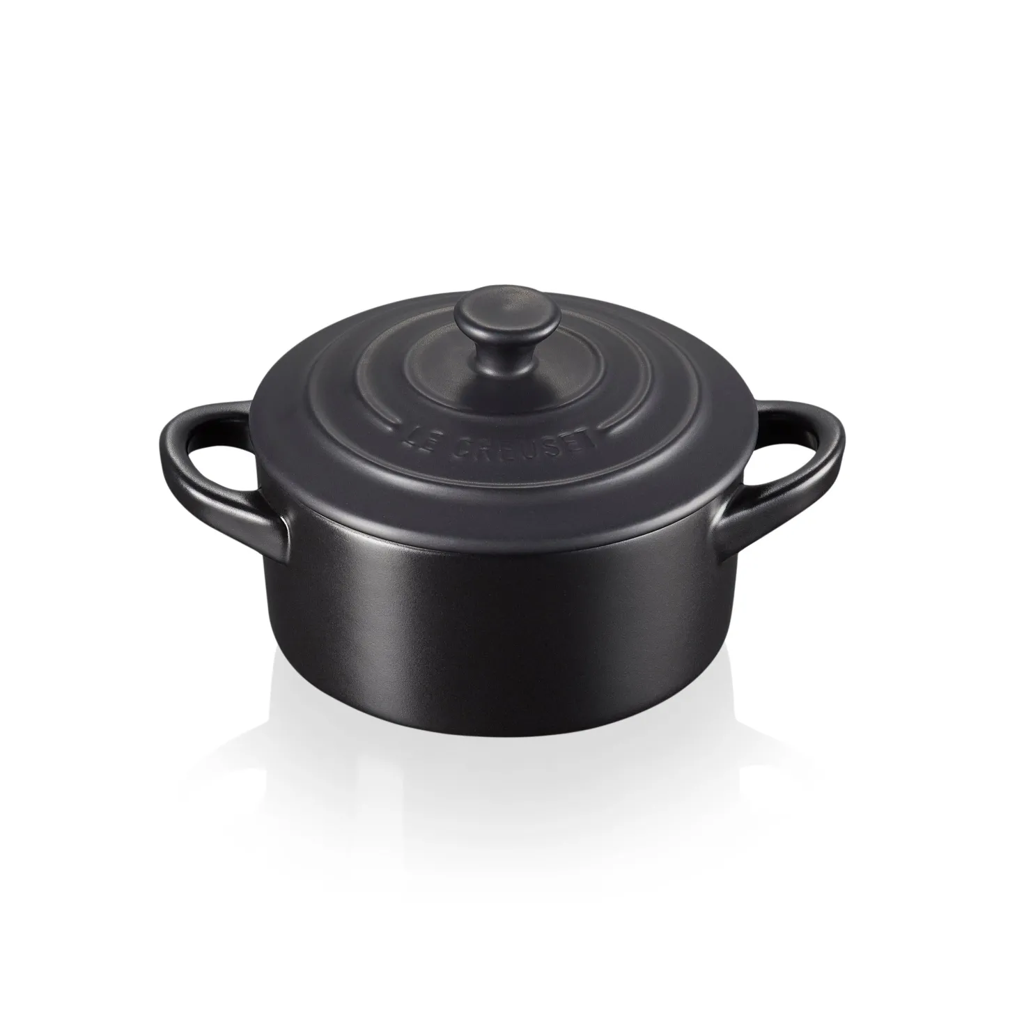 Le Creuset Stoneware Petite Round Casserole - Satin Black