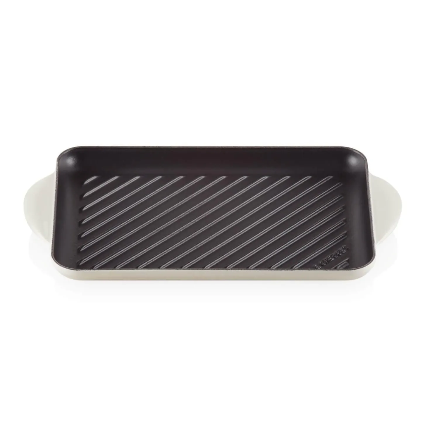 Le Creuset Traditional Cast Iron 32cm Rectangular Grill - Meringue