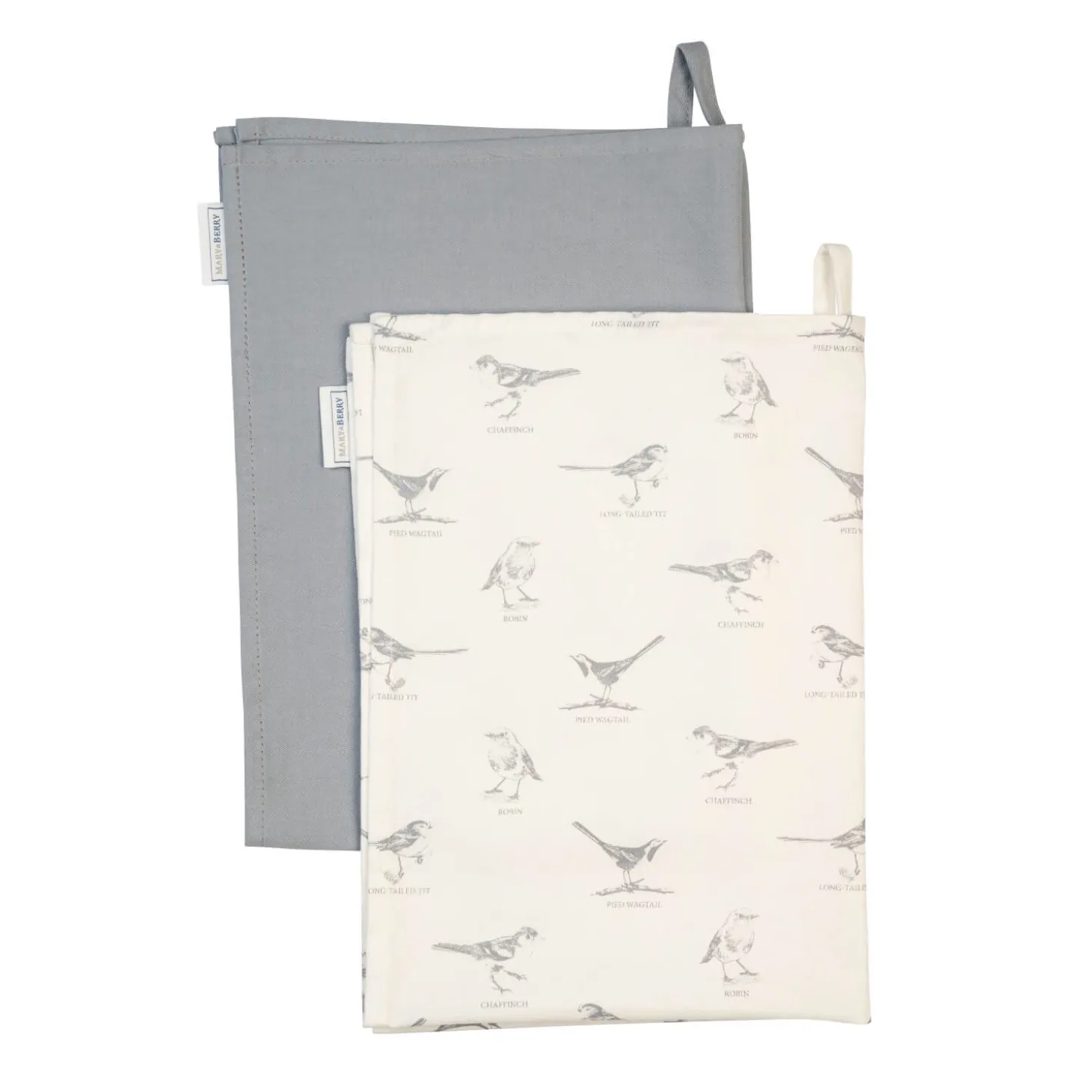 Mary Berry English Garden 100% Cotton 2 Piece Tea Towel Set - Birds
