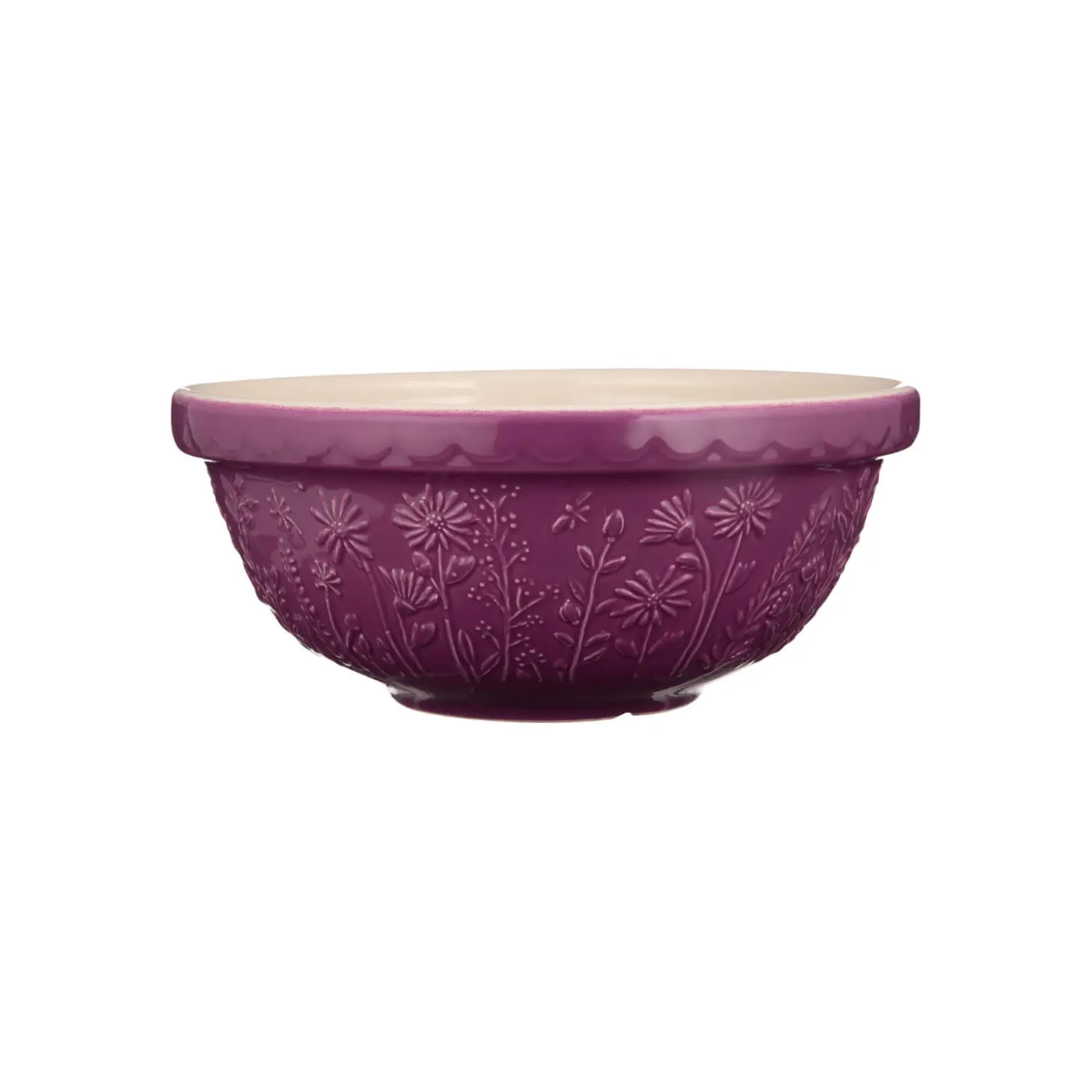 Mason Cash In The Meadow Daisy 26cm Stoneware Mixing Bowl - Berry