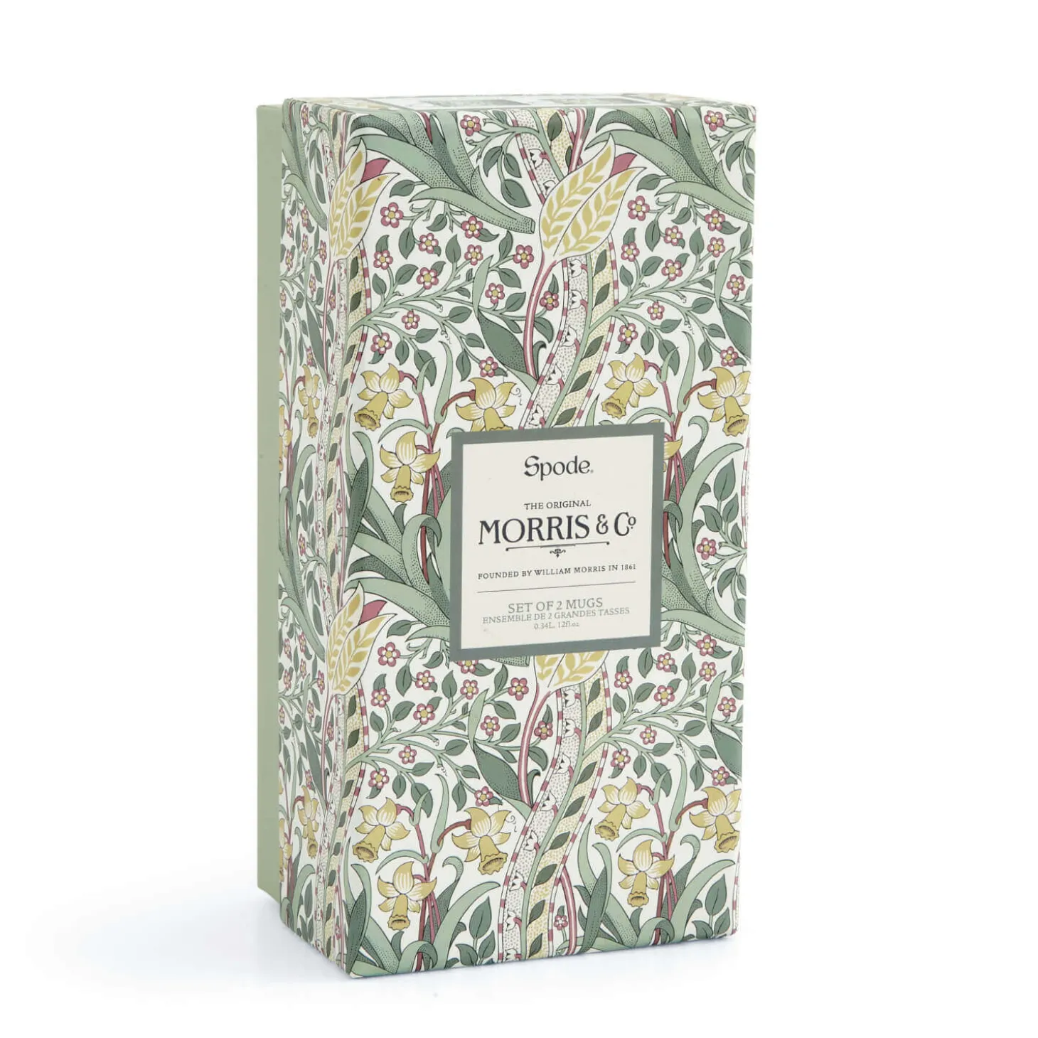 Morris & Co 2 Piece 340ml Porcelain Mug Set - Daffodil & Willow Bough