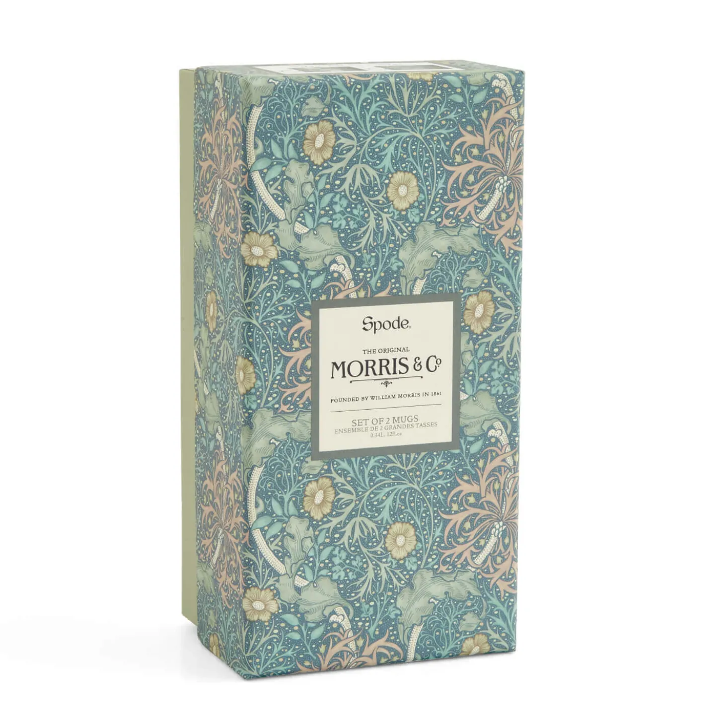 Morris & Co 2 Piece 340ml Porcelain Mug Set - Seaweed & Pimpernel