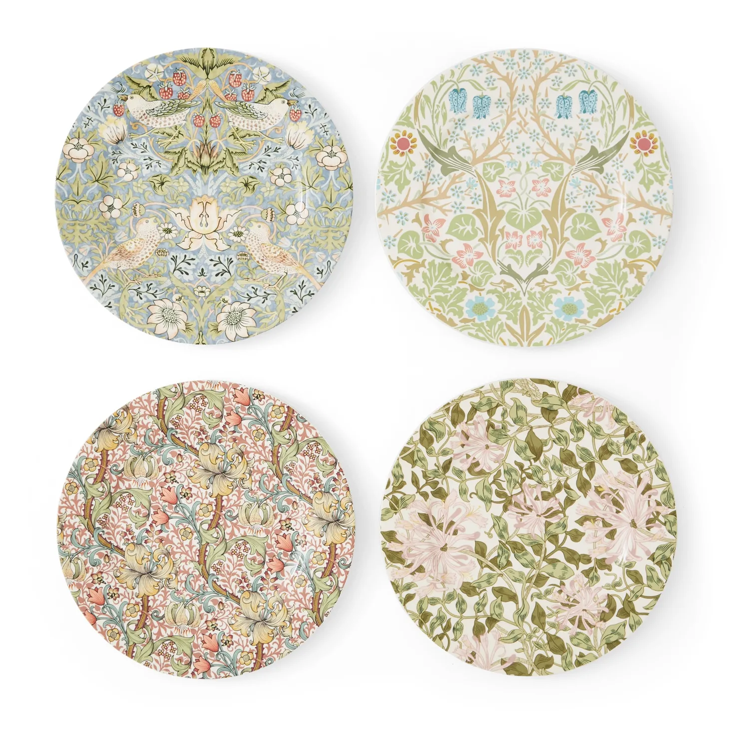 Morris & Co Set Of Four 20cm Earthenware Plates