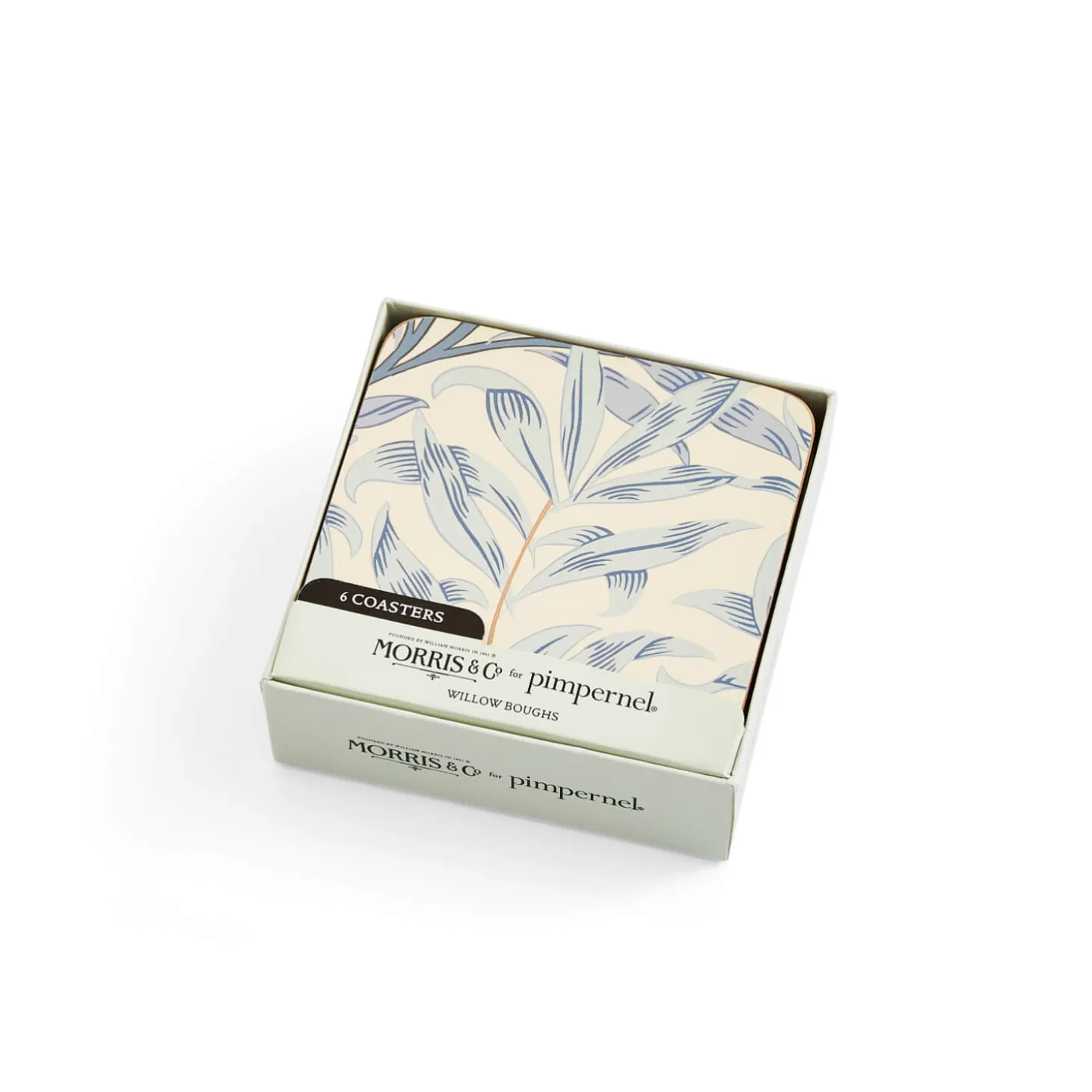 Morris & Co Willow Bough Set Of Six Coasters - Blue