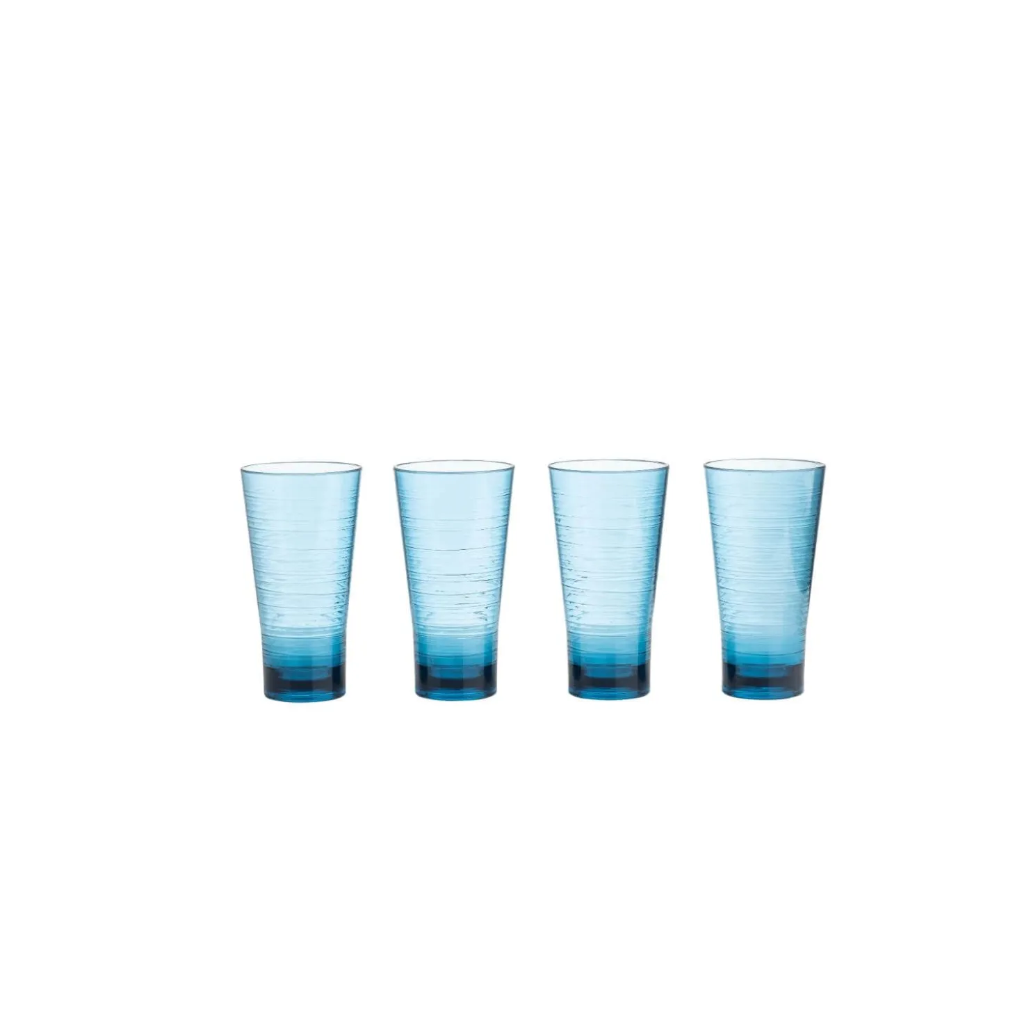 Navigate Linear Acrylic Set of 4 Hi-Ball Glasses - Blue